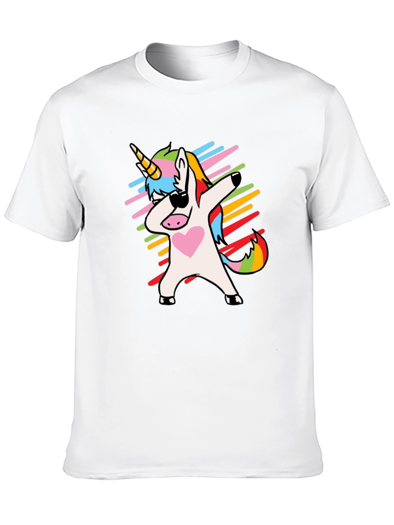Dabbing Unicorn Graphic Tee - Trendy Black T-Shirt