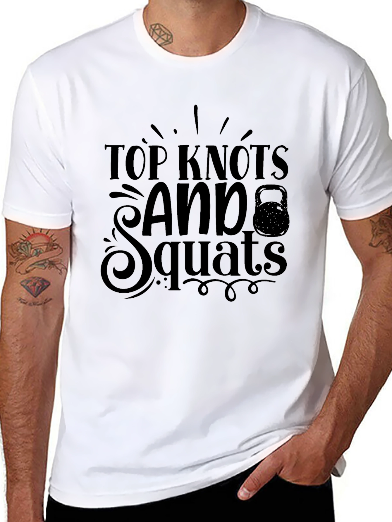 Top Knots & Squats Graphic Tee - Black