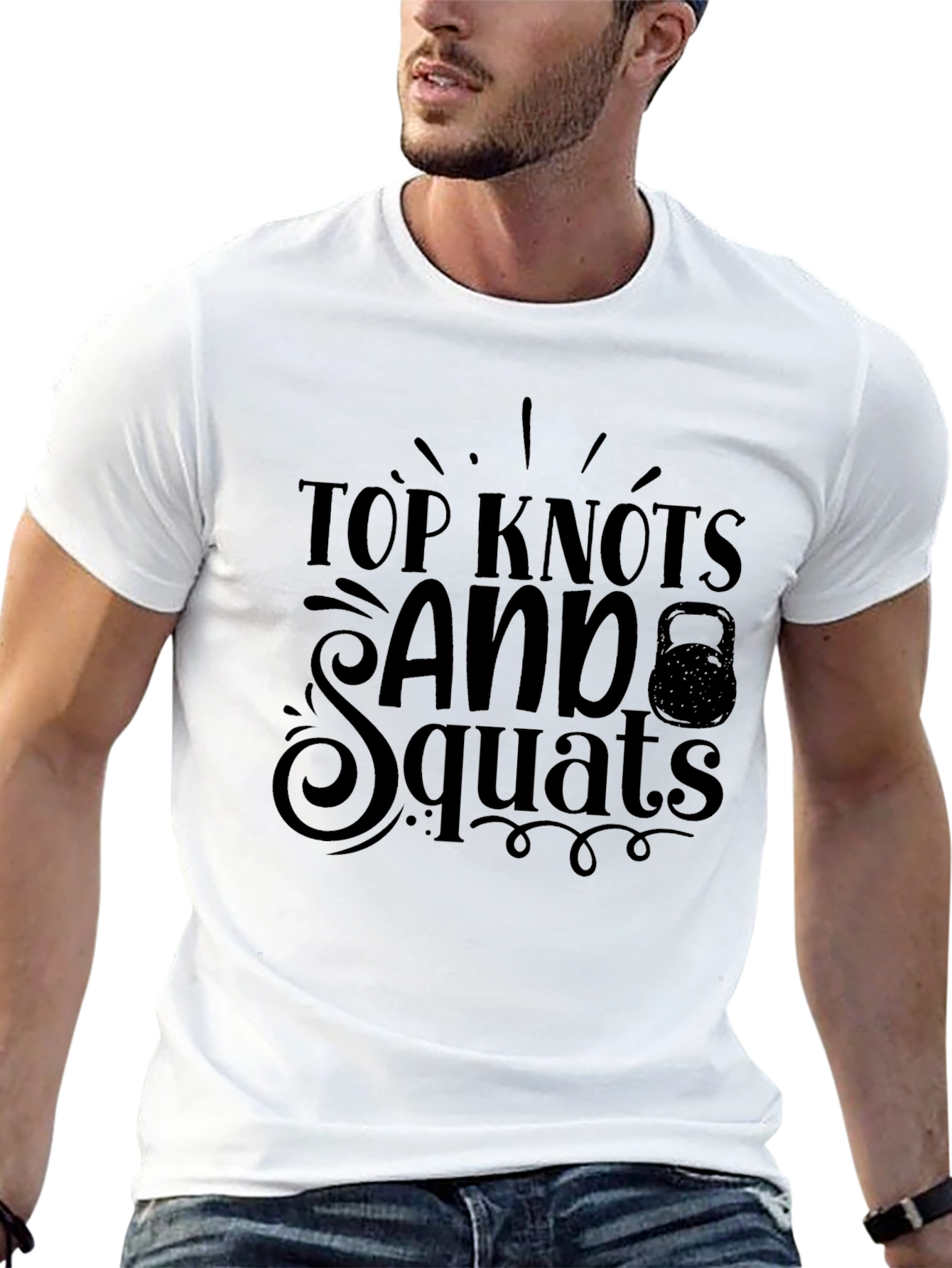 Top Knots & Squats Graphic Tee - Black