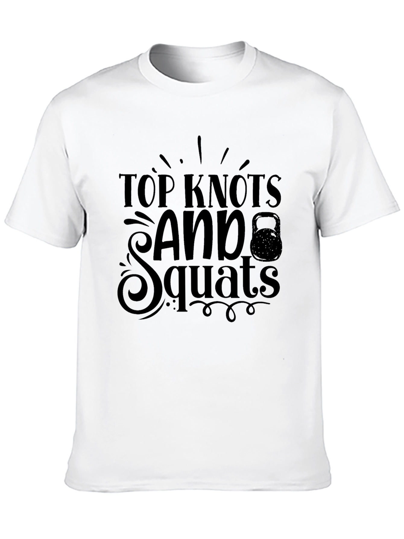 Top Knots & Squats Graphic Tee - Black