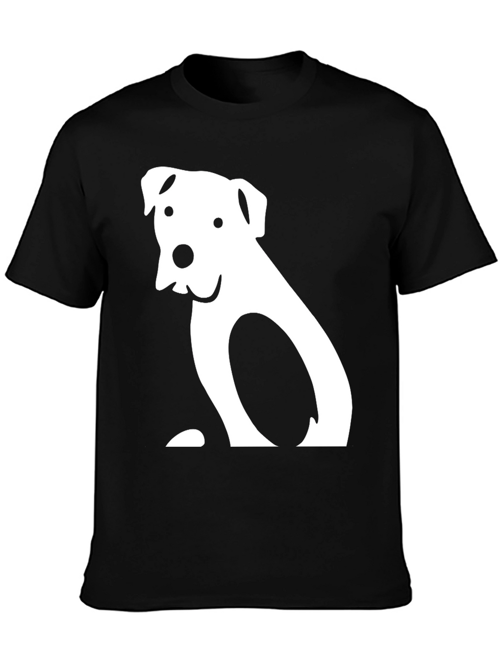 Dog Graphic T-Shirt - Black Cotton Tee