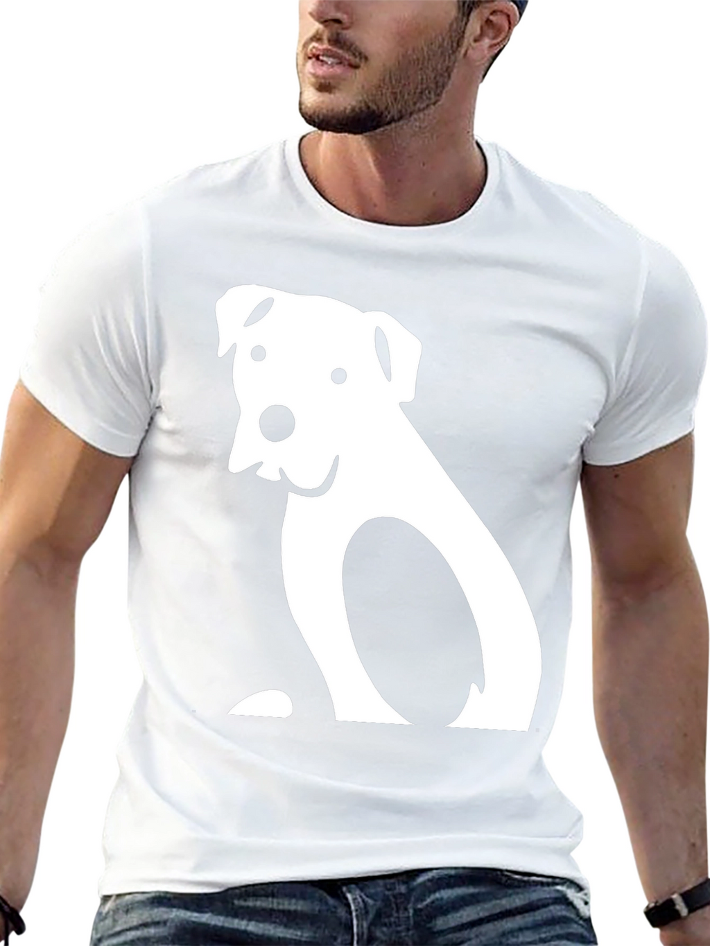 Dog Graphic T-Shirt - Black Cotton Tee