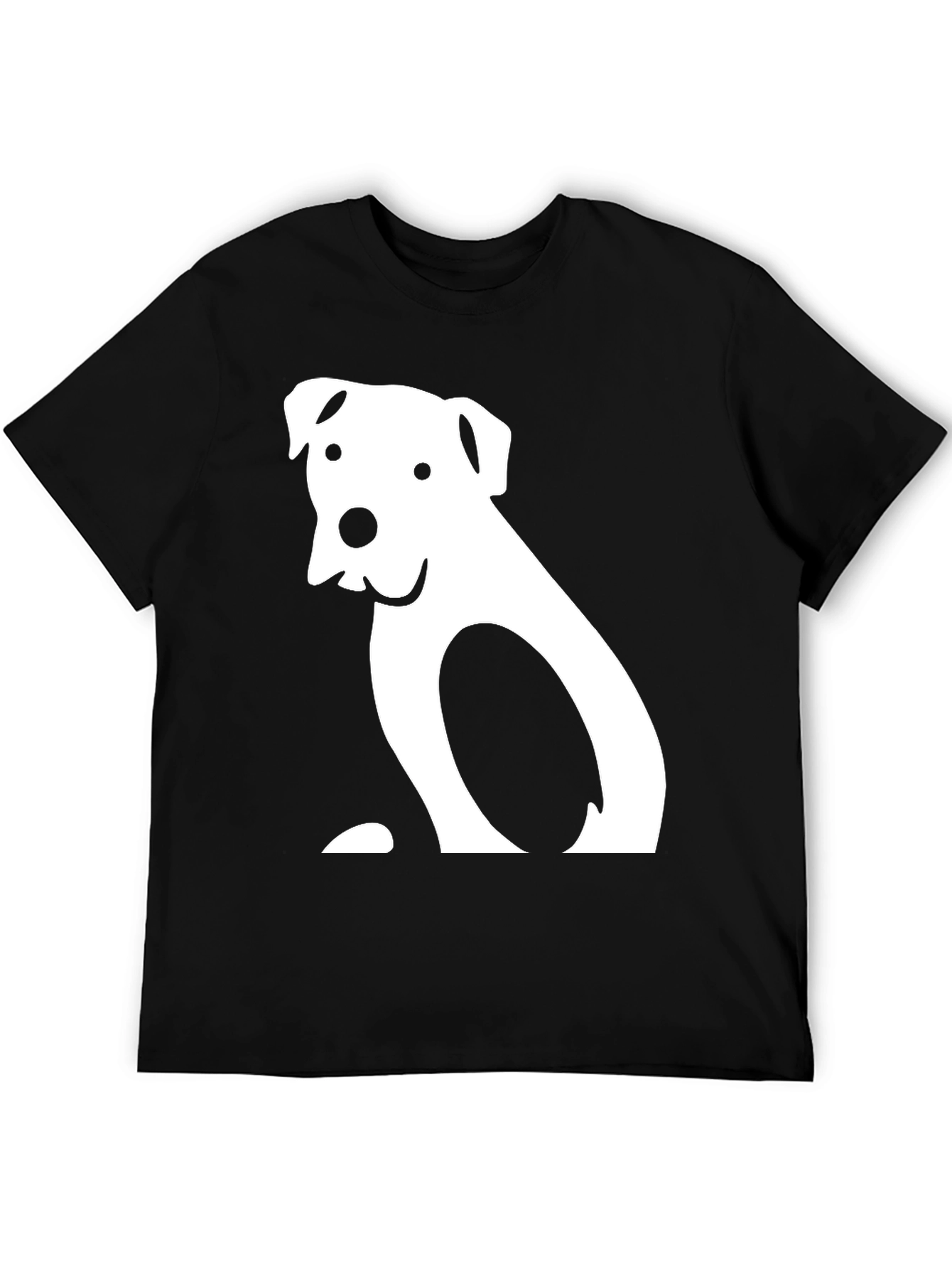 Dog Graphic T-Shirt - Black Cotton Tee