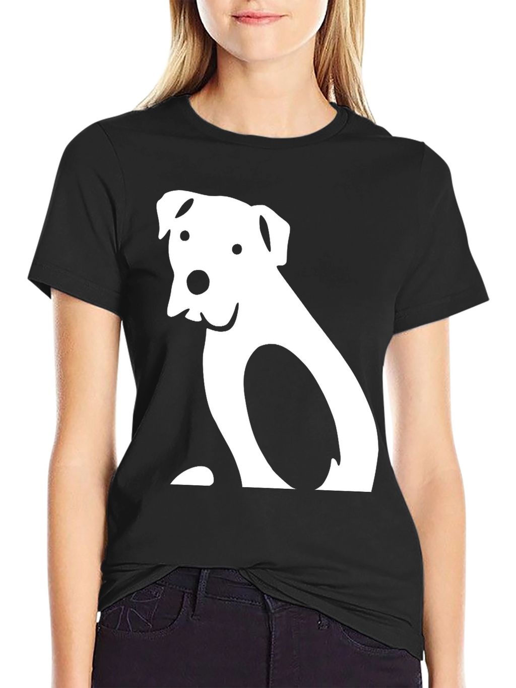 Dog Graphic T-Shirt - Black Cotton Tee