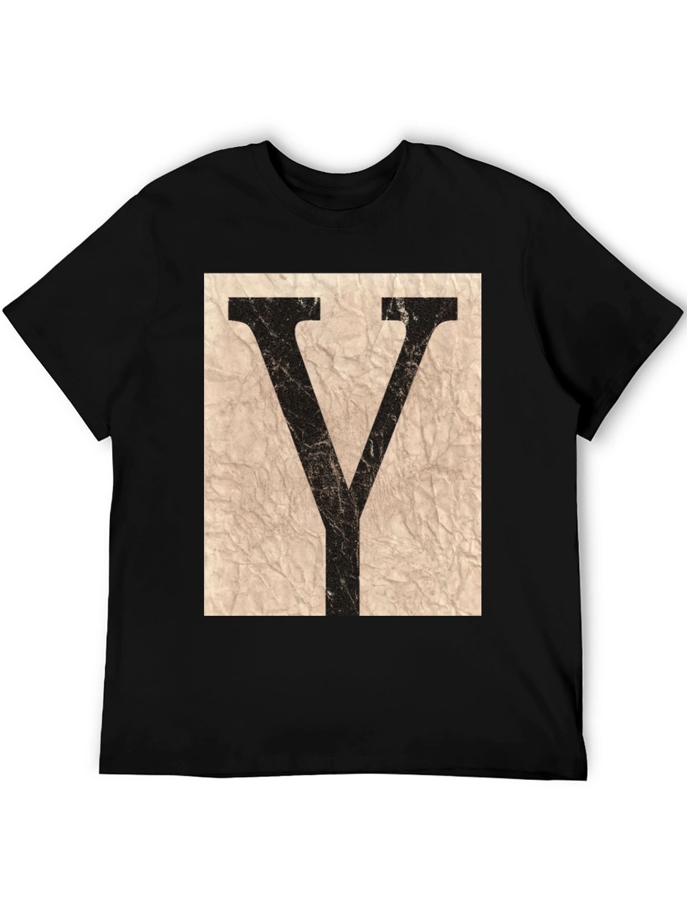 Letter Y Graphic Tee - Vintage Style