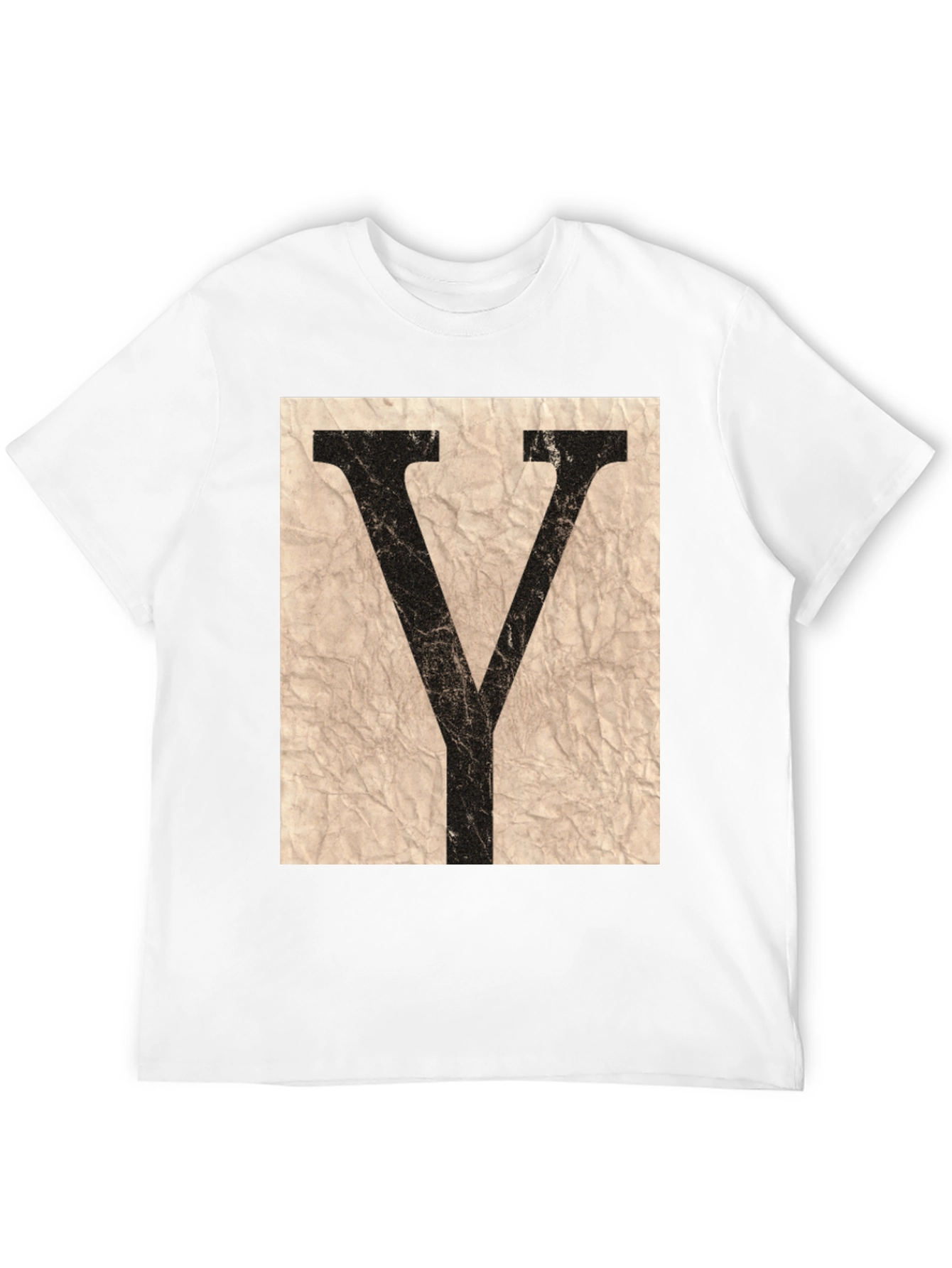 Letter Y Graphic Tee - Vintage Style