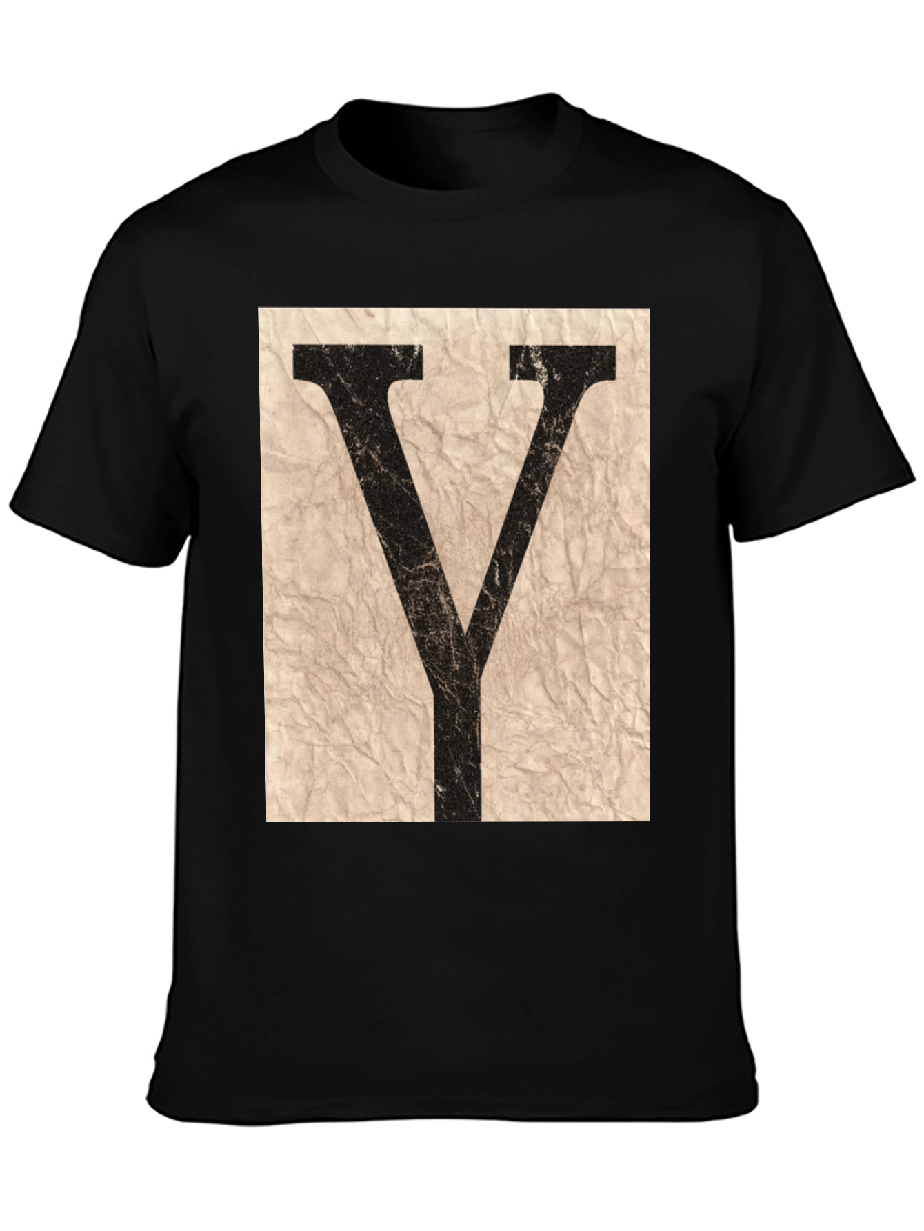Letter Y Graphic Tee - Vintage Style