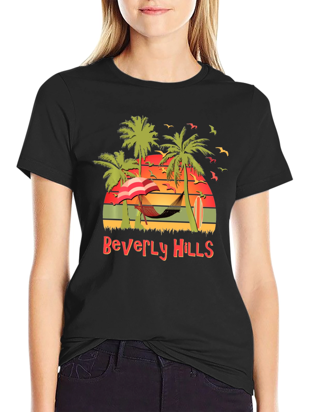 Beverly Hills Beach Scene Graphic Tee