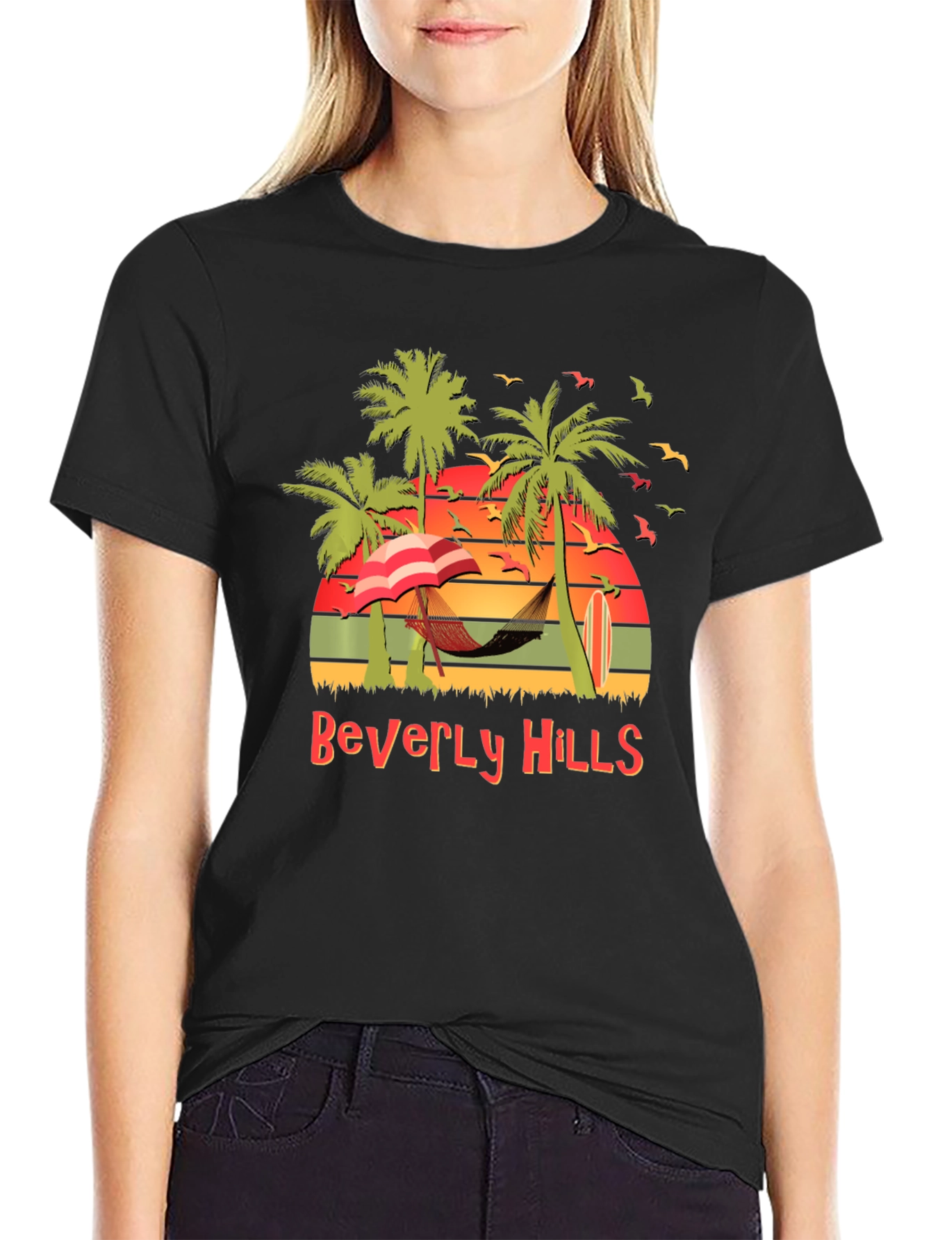 Beverly Hills Beach Scene Graphic Tee