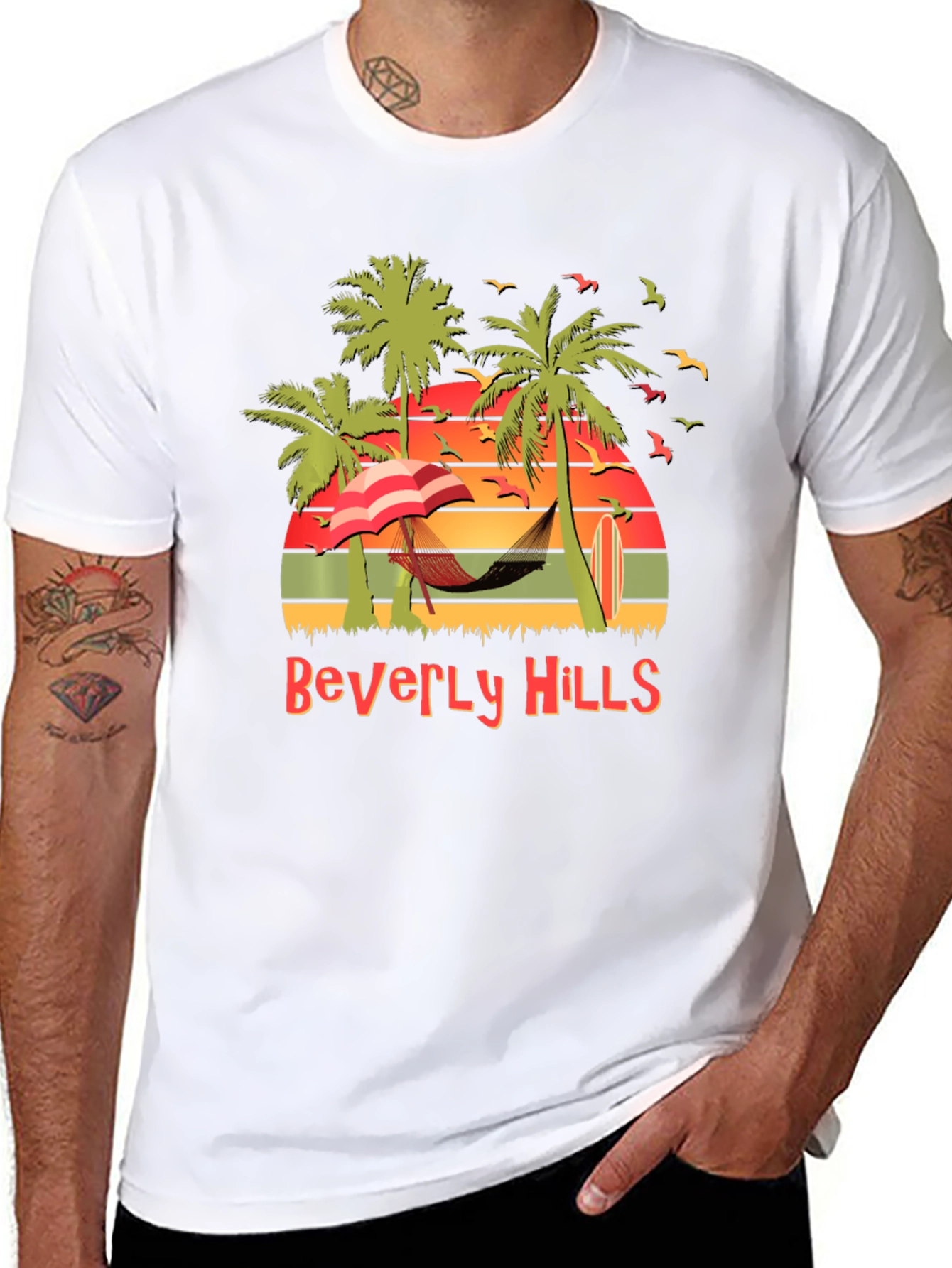 Beverly Hills Beach Scene Graphic Tee