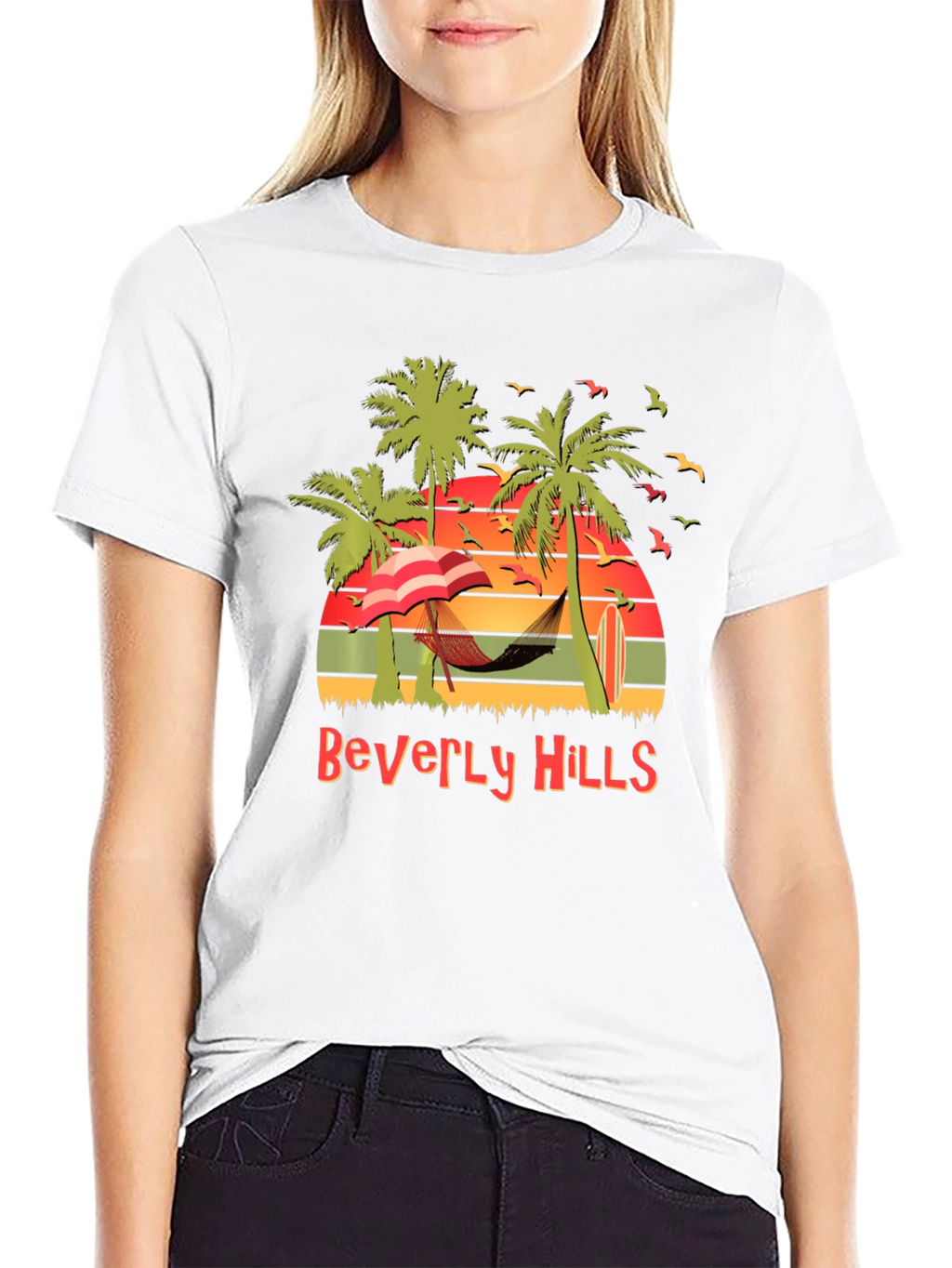 Beverly Hills Beach Scene Graphic Tee