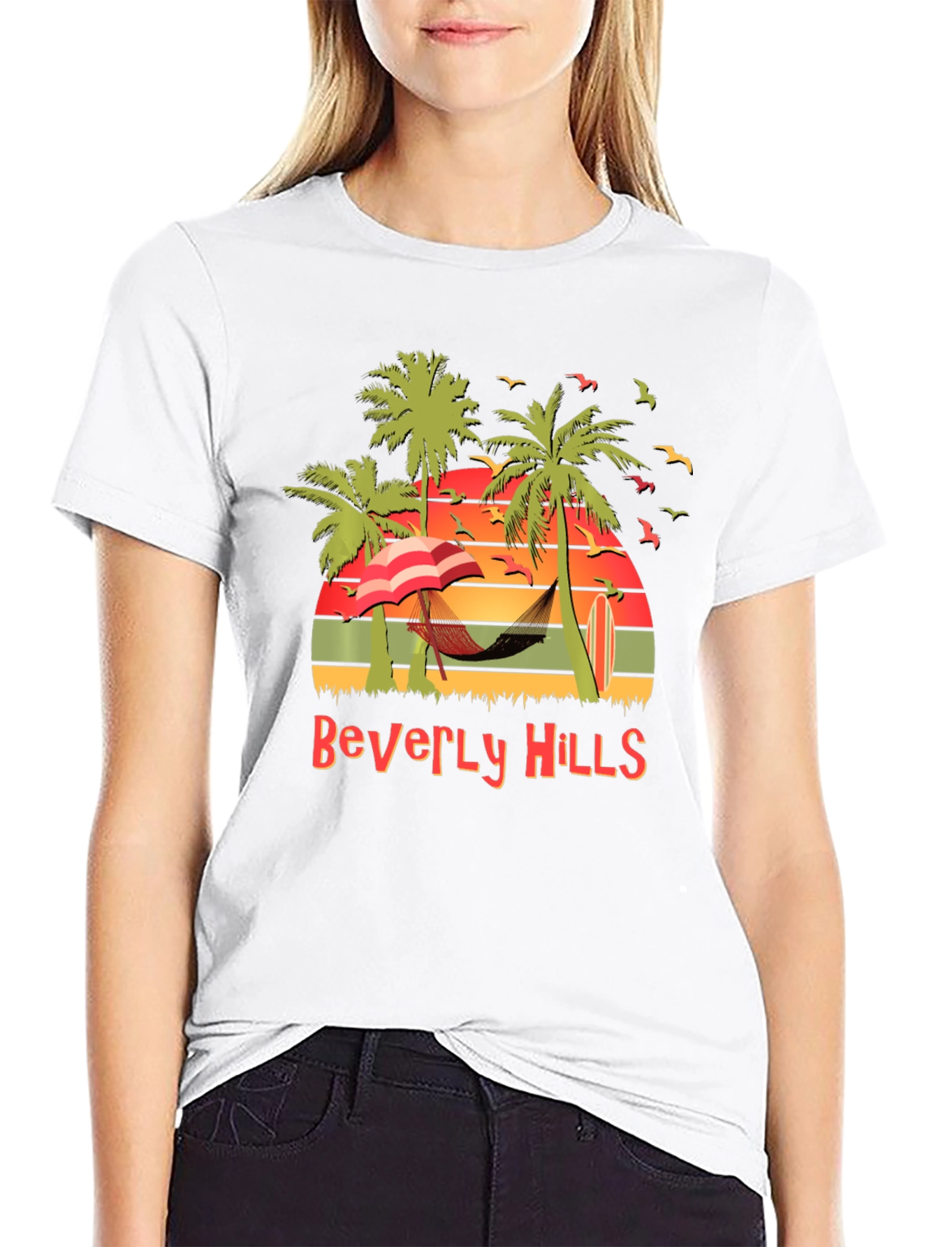 Beverly Hills Beach Scene Graphic Tee