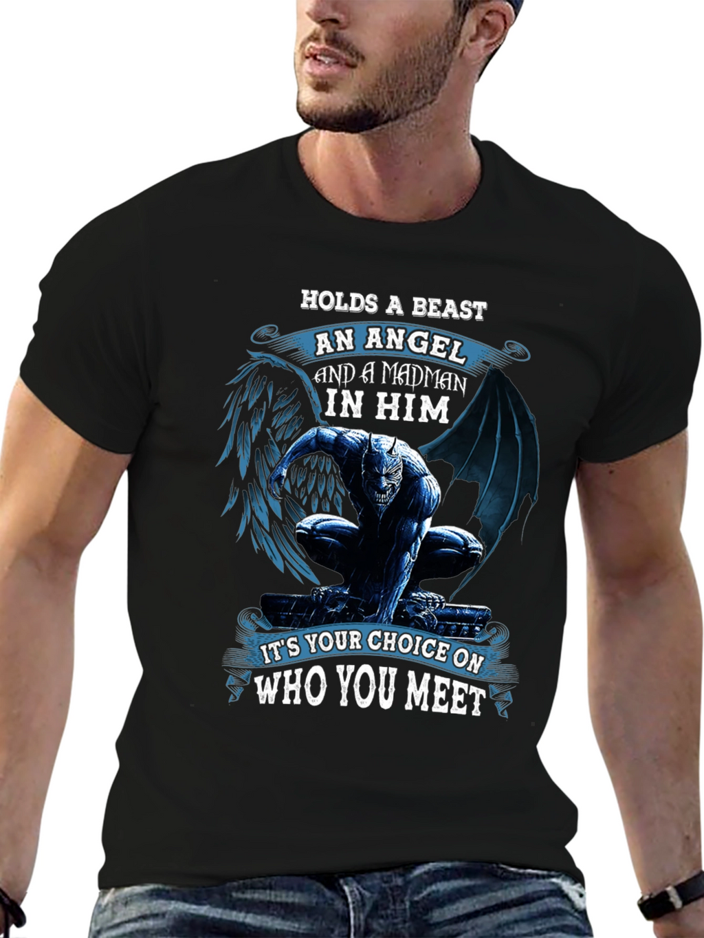 Beast Angel Madman Graphic T-Shirt