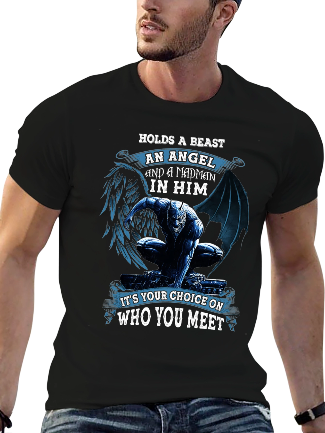 Beast Angel Madman Graphic T-Shirt