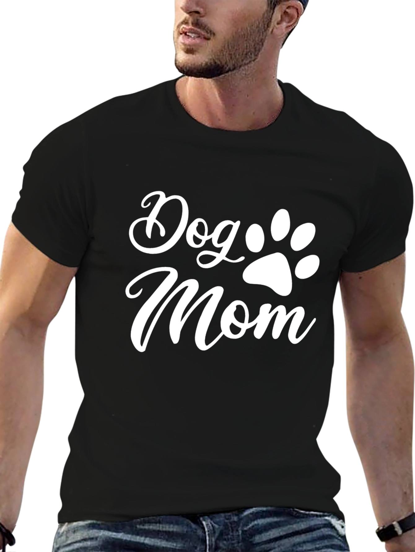 Dog Mom T-Shirt - Cute Paw Print Design