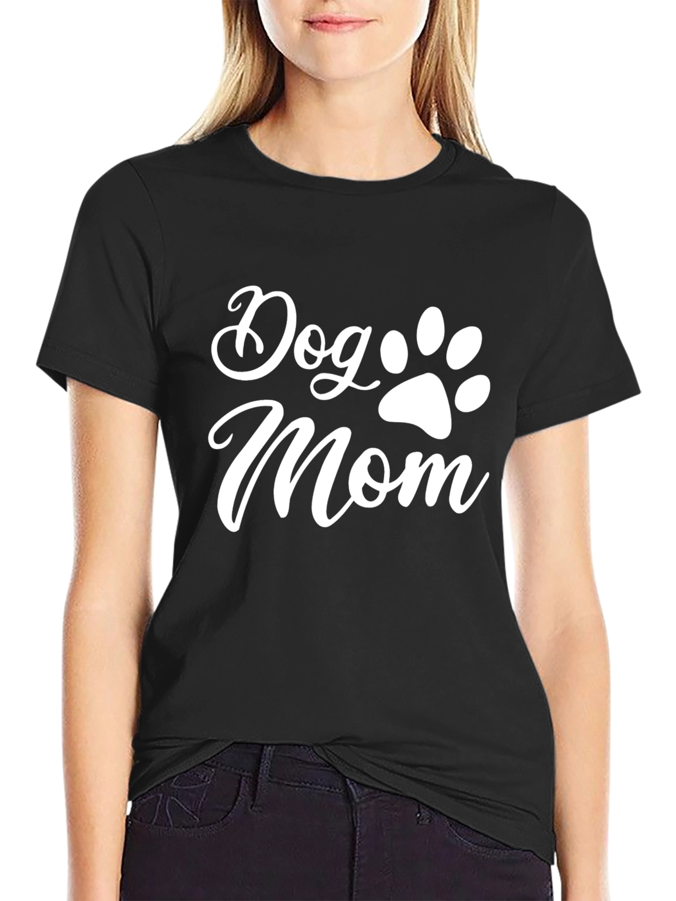 Dog Mom T-Shirt - Cute Paw Print Design