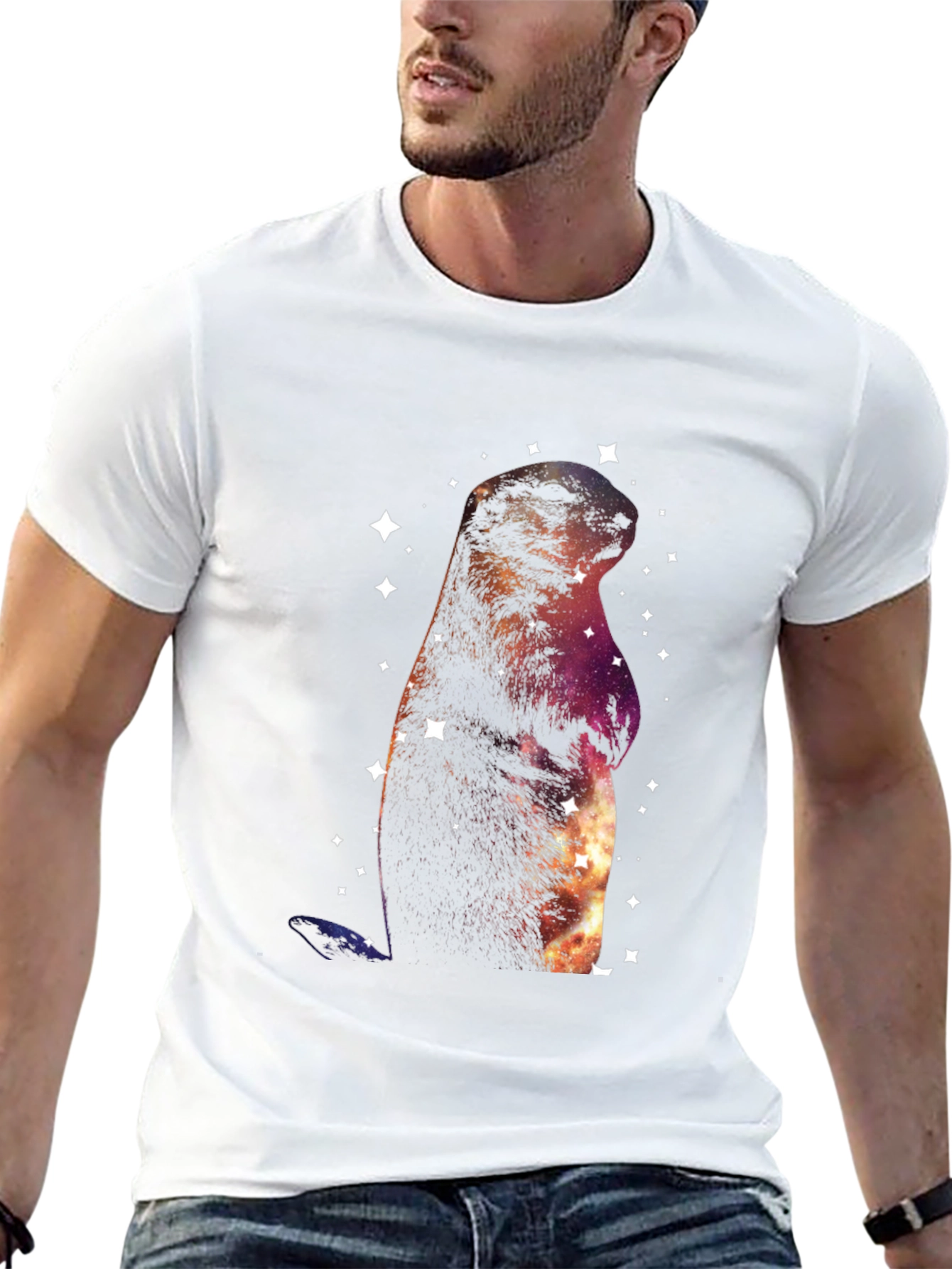Cosmic Groundhog T-Shirt - Galaxy Space Marmot Tee