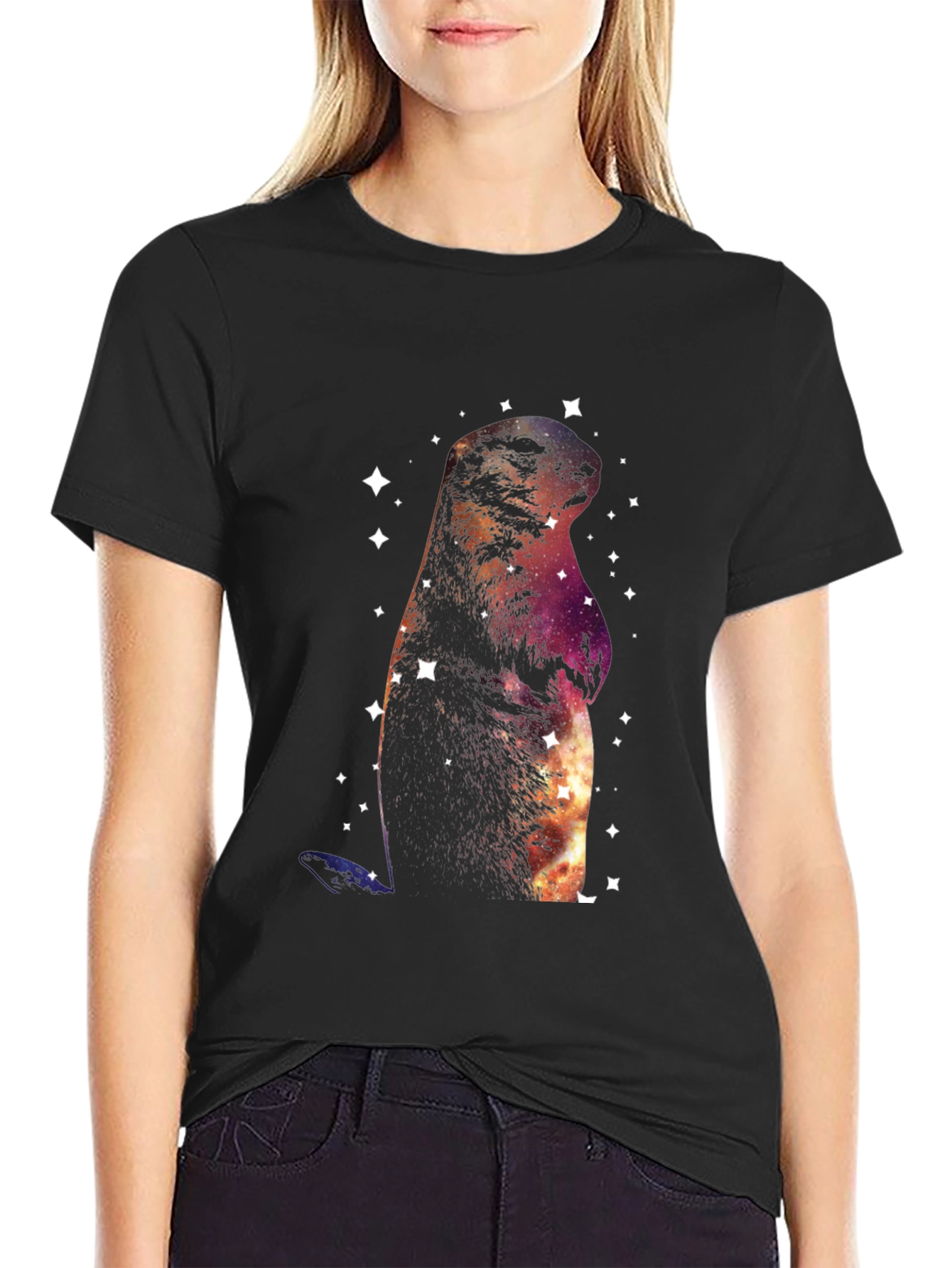 Cosmic Groundhog T-Shirt - Galaxy Space Marmot Tee