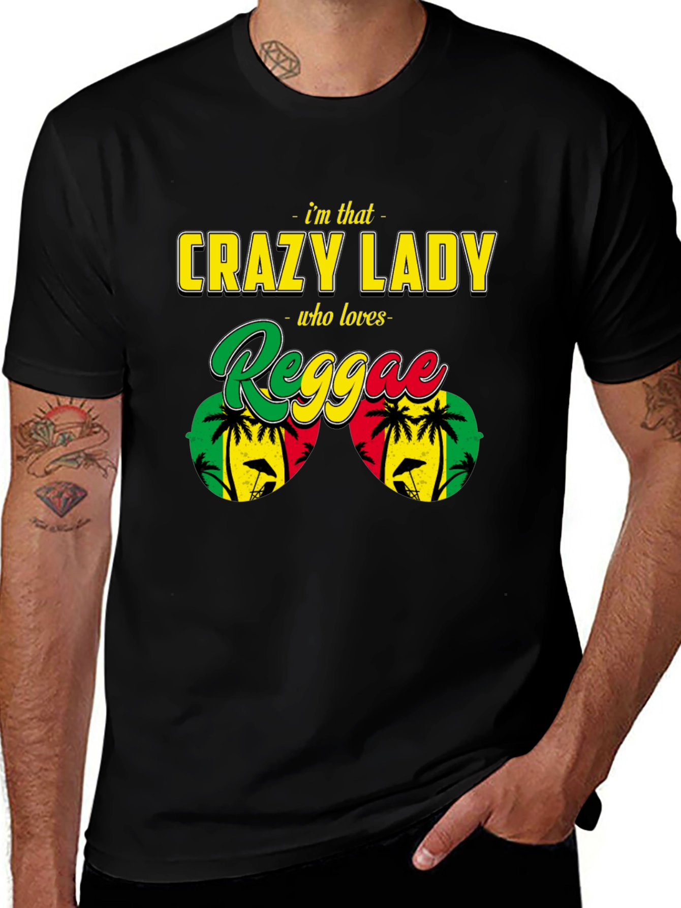 Crazy Reggae Lady T-Shirt - Rasta Jamaican Music