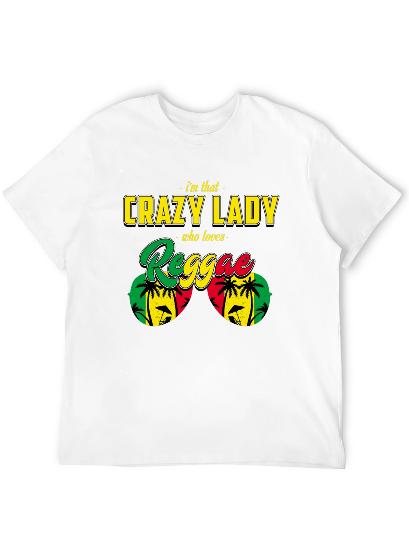 Crazy Reggae Lady T-Shirt - Rasta Jamaican Music