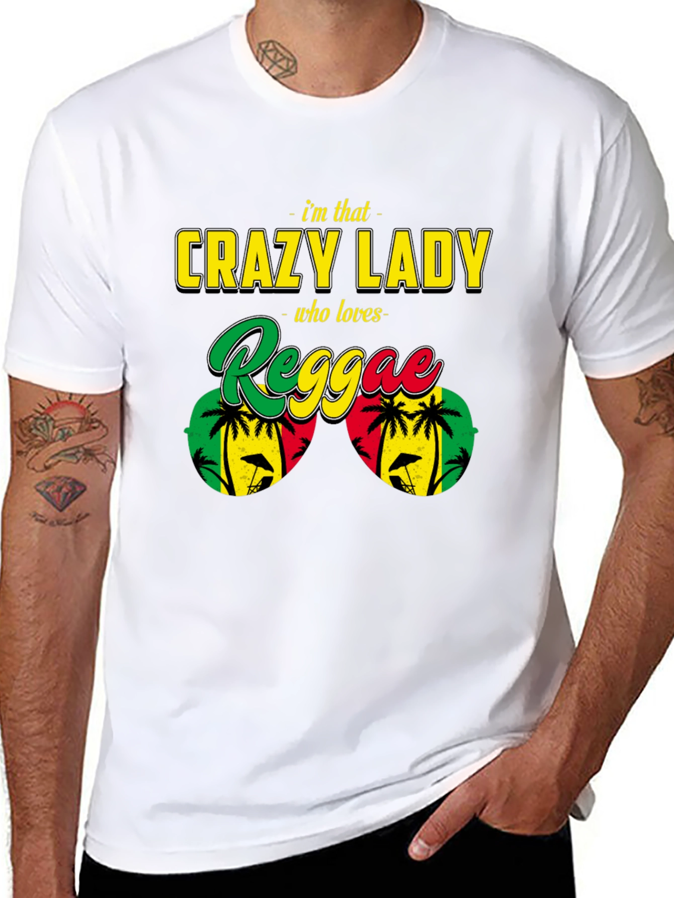 Crazy Reggae Lady T-Shirt - Rasta Jamaican Music