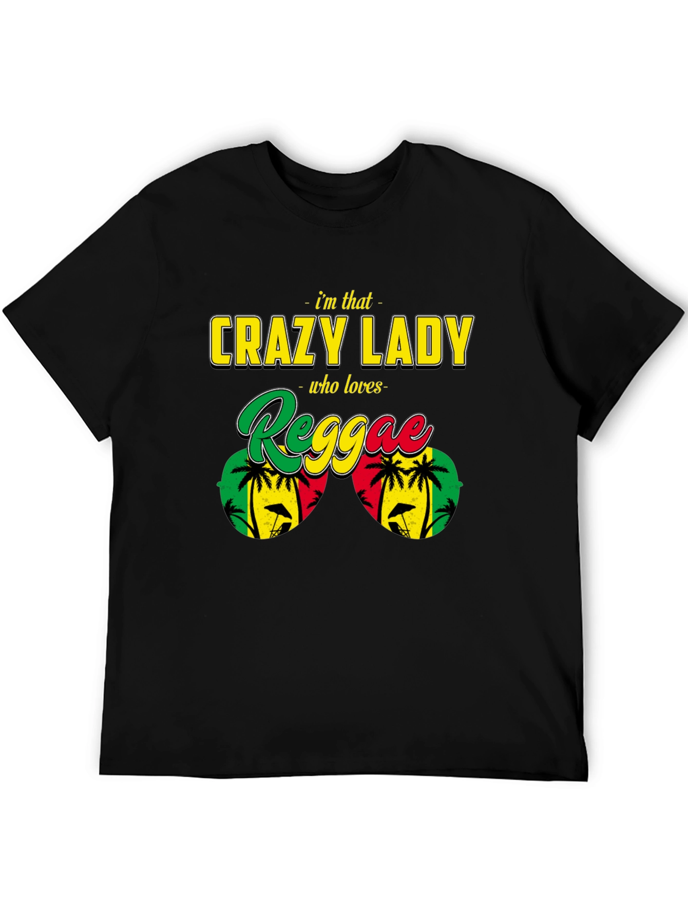 Crazy Reggae Lady T-Shirt - Rasta Jamaican Music