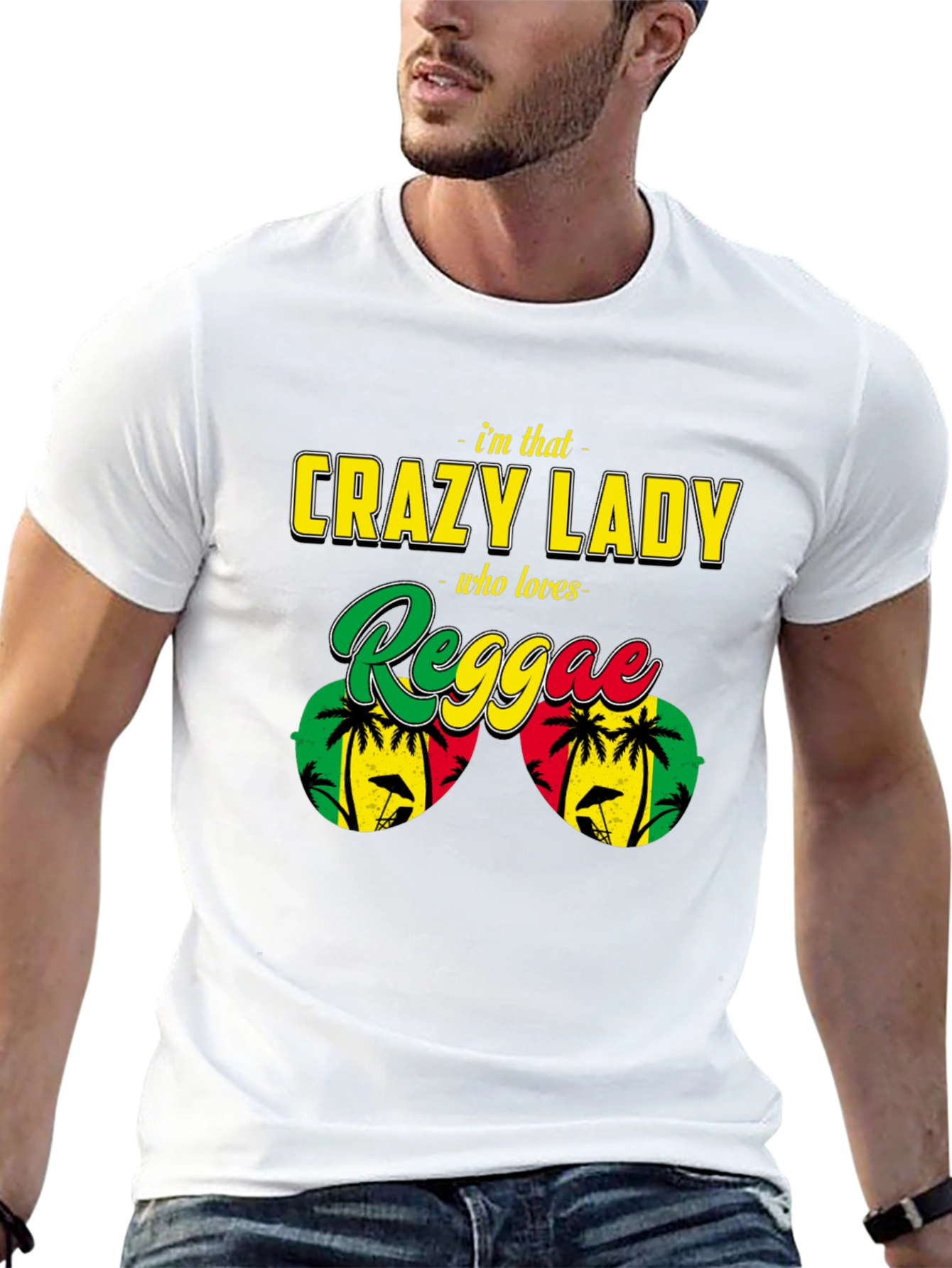Crazy Reggae Lady T-Shirt - Rasta Jamaican Music