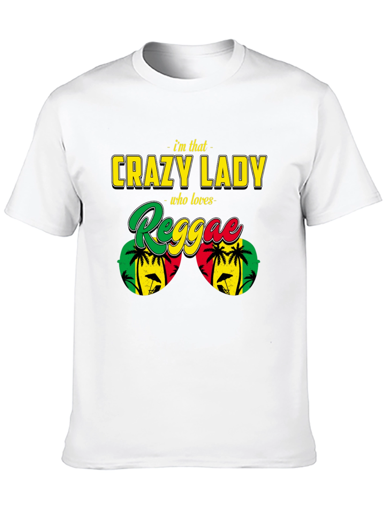 Crazy Reggae Lady T-Shirt - Rasta Jamaican Music