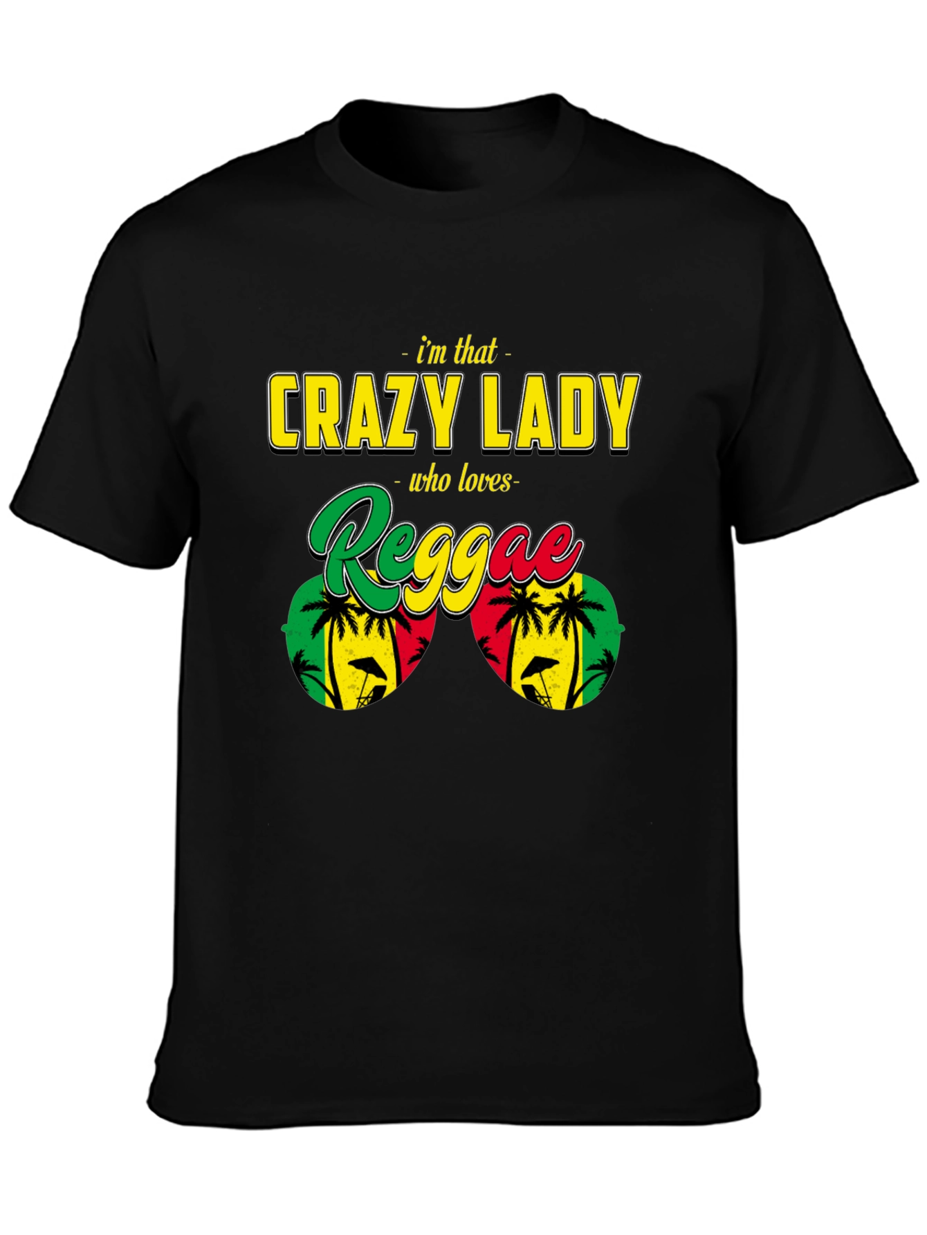 Crazy Reggae Lady T-Shirt - Rasta Jamaican Music