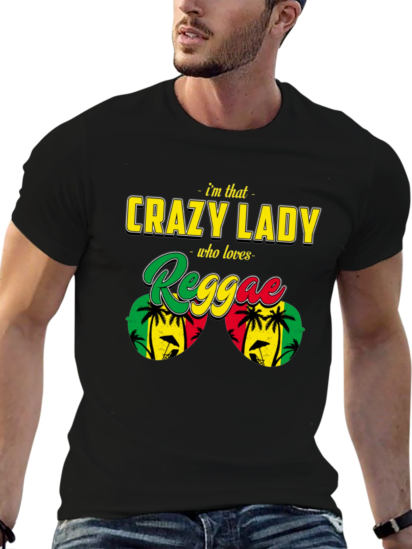 Crazy Reggae Lady T-Shirt - Rasta Jamaican Music