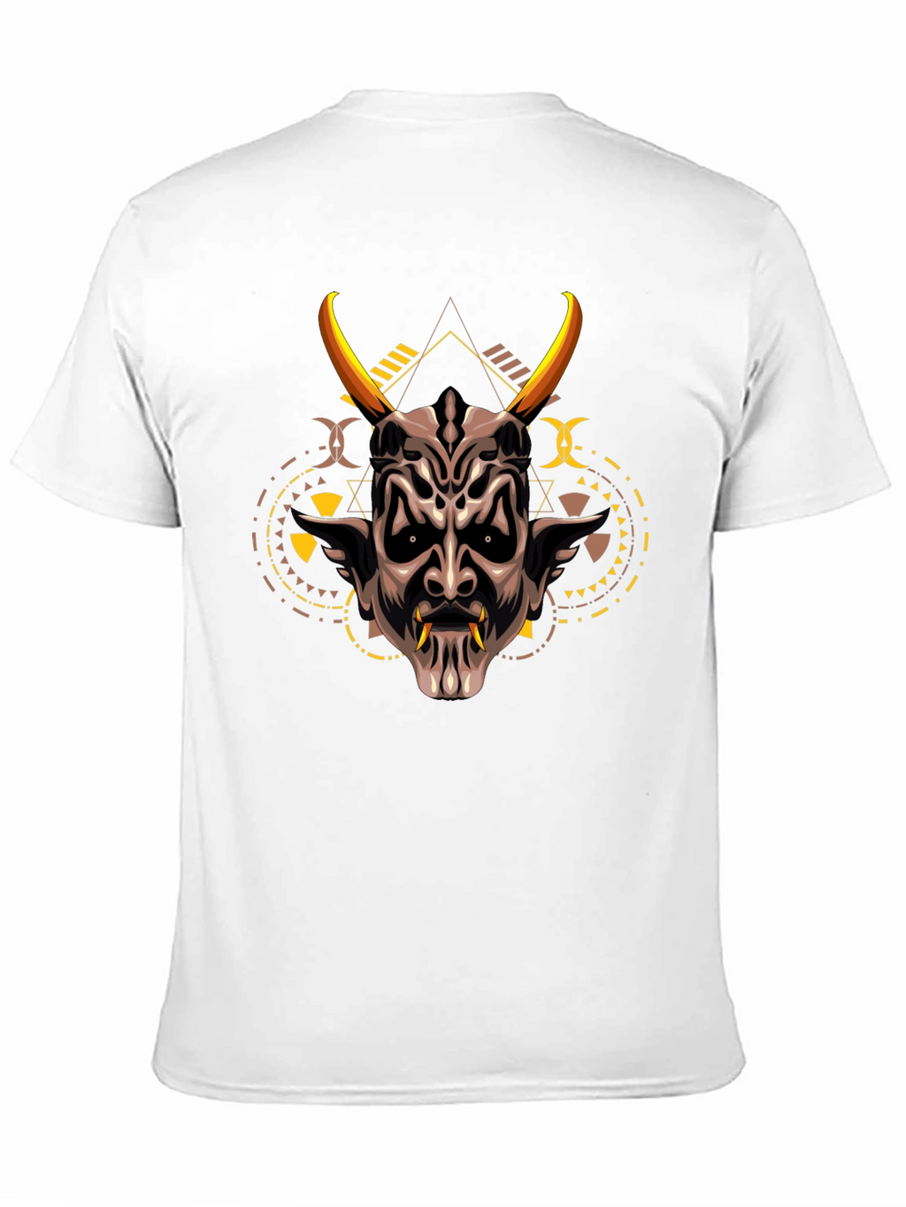 Demon Mask Graphic Print Black T-Shirt