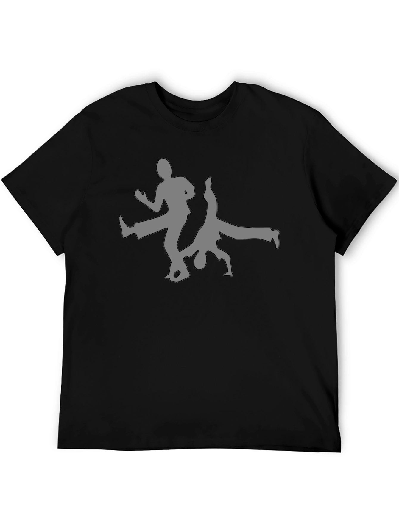 Capoeira Silhouette Graphic Tee - Black Cotton T-Shirt