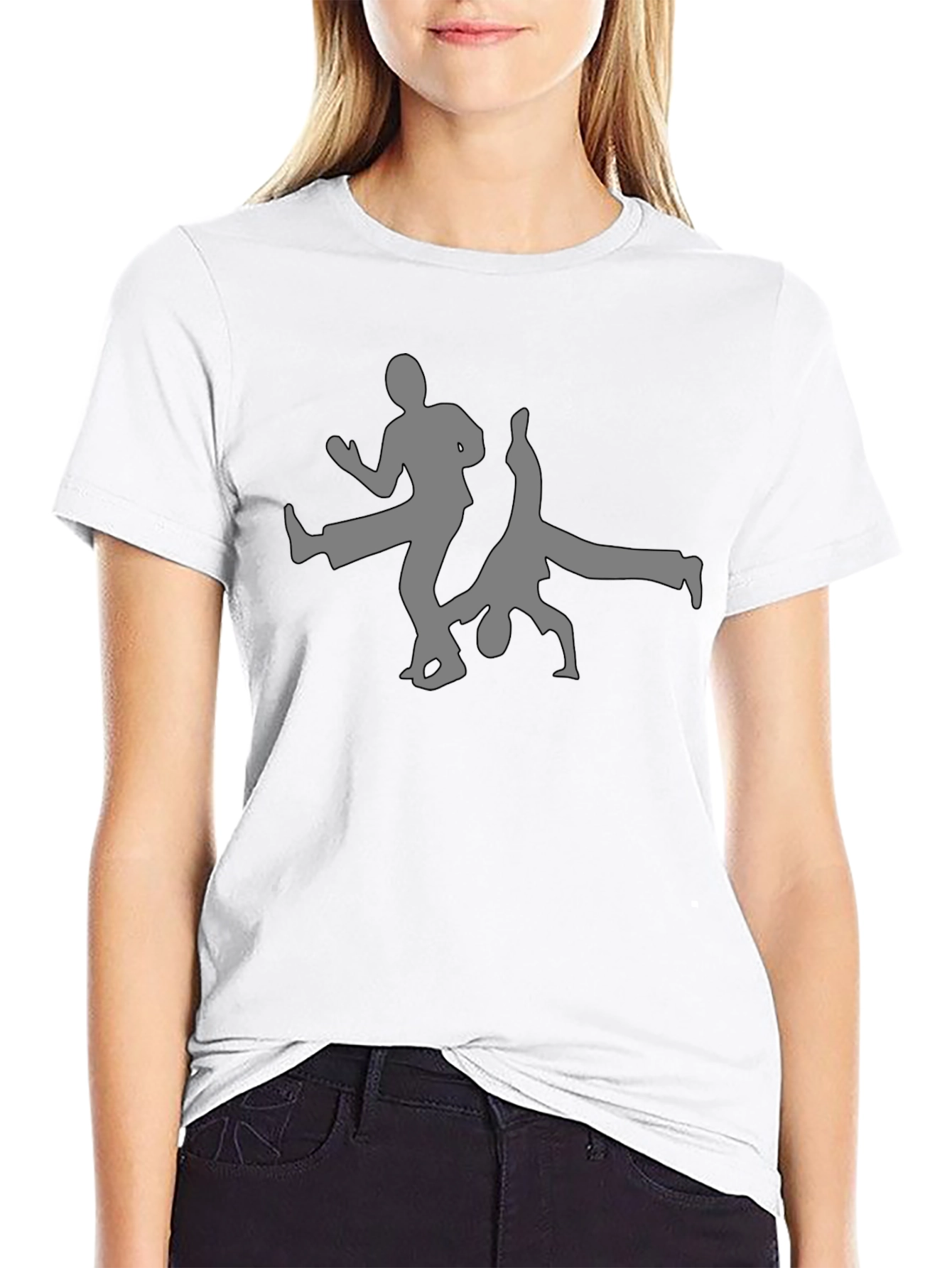 Capoeira Silhouette Graphic Tee - Black Cotton T-Shirt