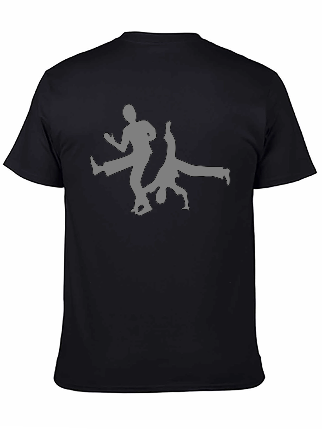 Capoeira Silhouette Graphic Tee - Black Cotton T-Shirt