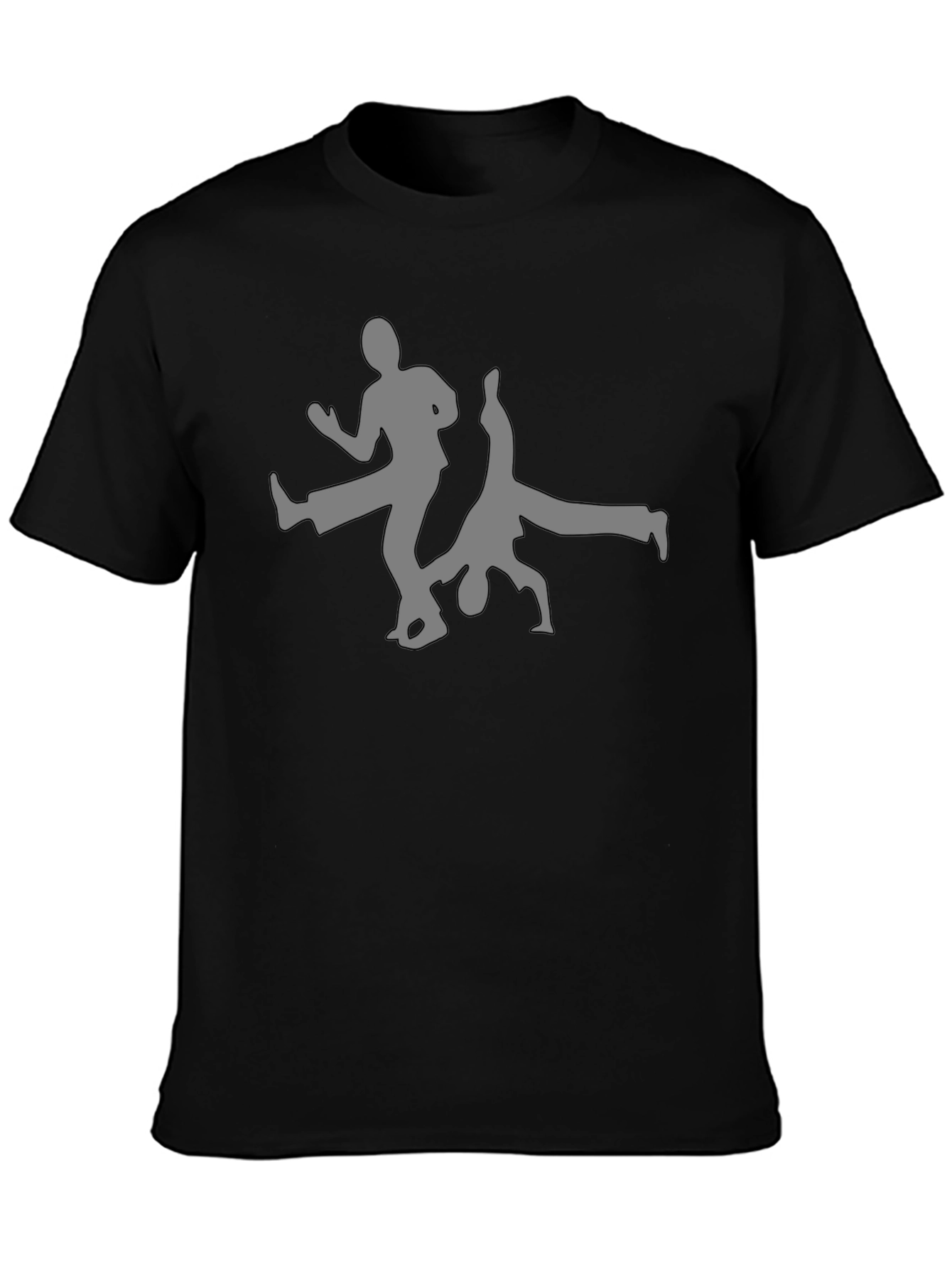 Capoeira Silhouette Graphic Tee - Black Cotton T-Shirt