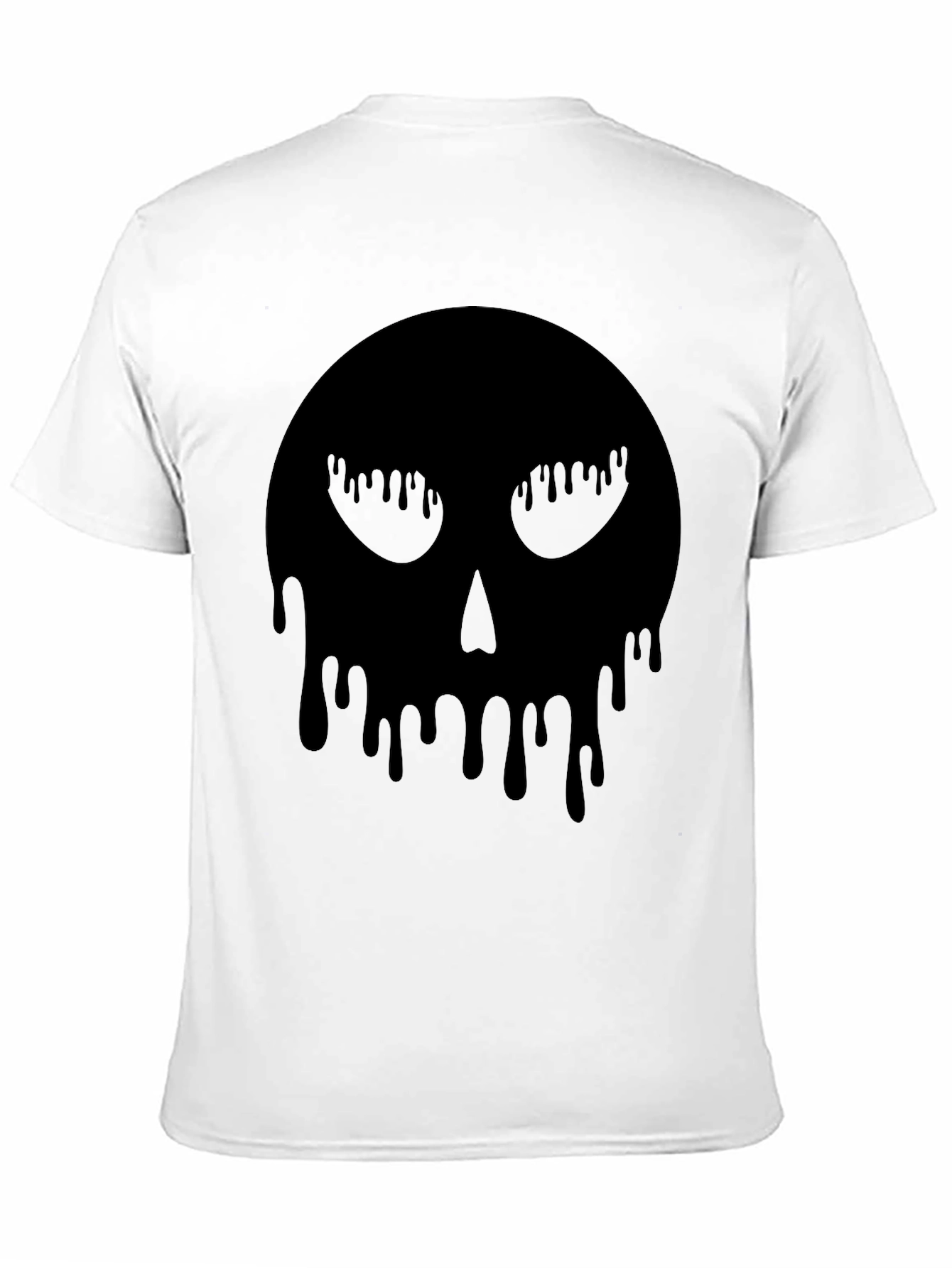 Melting Skull Graphic Tee - Black Cotton T-Shirt