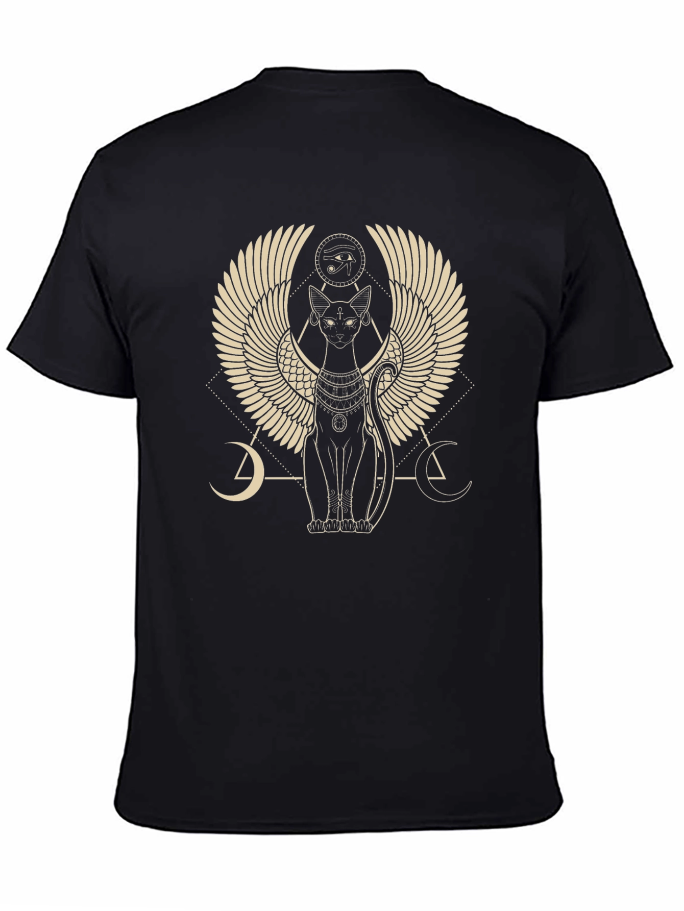 Egyptian Cat Winged Graphic T-Shirt