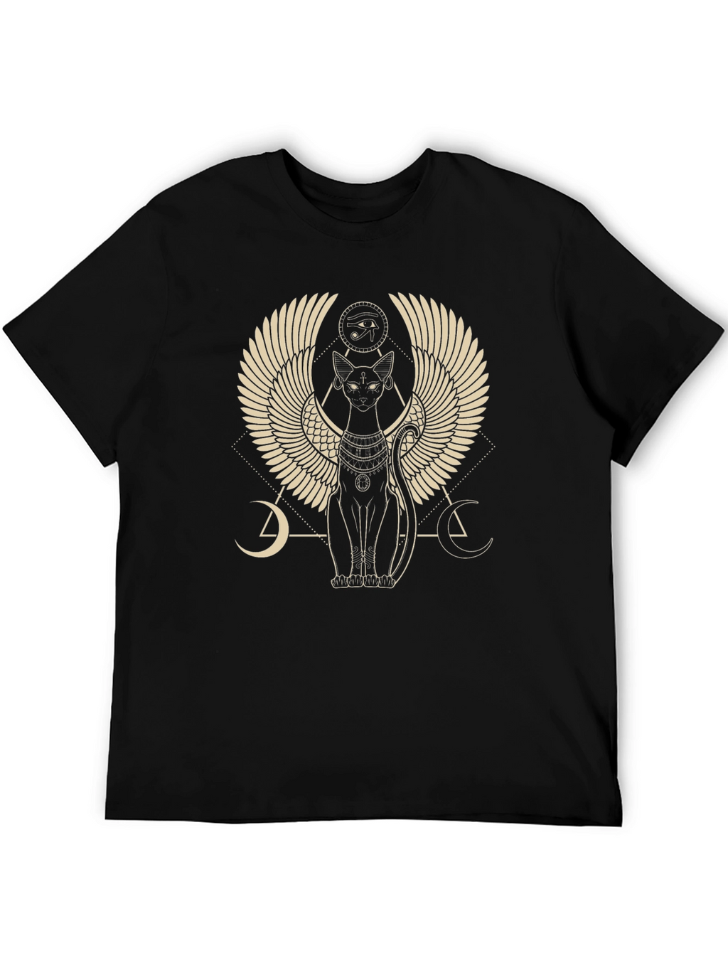 Egyptian Cat Winged Graphic T-Shirt