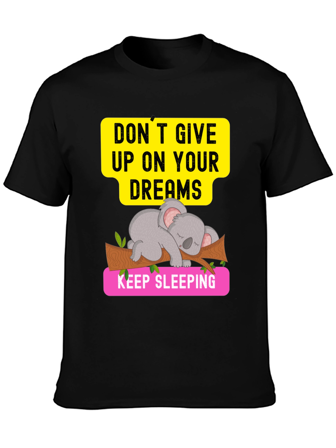 Dreaming Koala Graphic Tee - Sleepy Animal T-Shirt