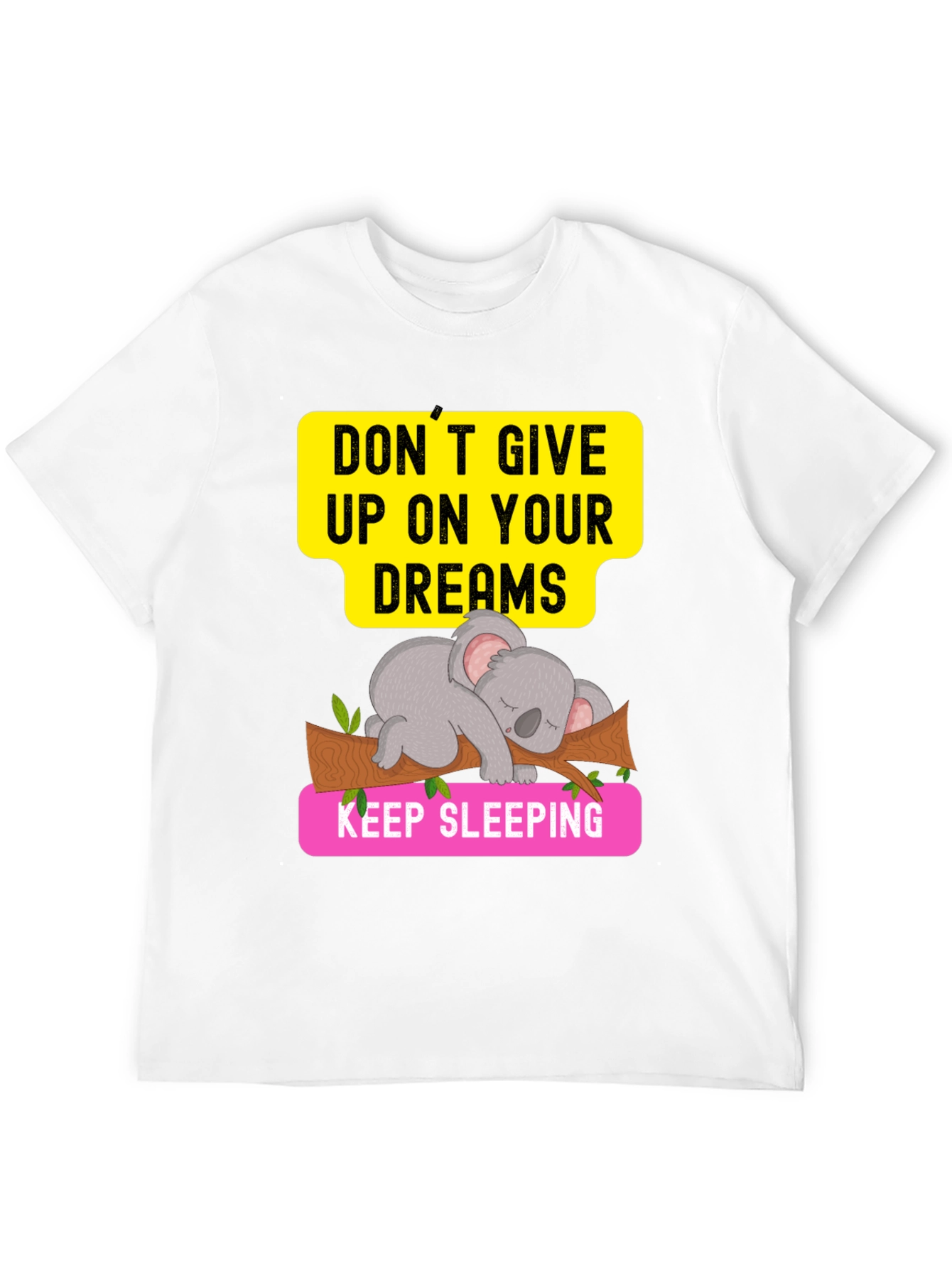 Dreaming Koala Graphic Tee - Sleepy Animal T-Shirt