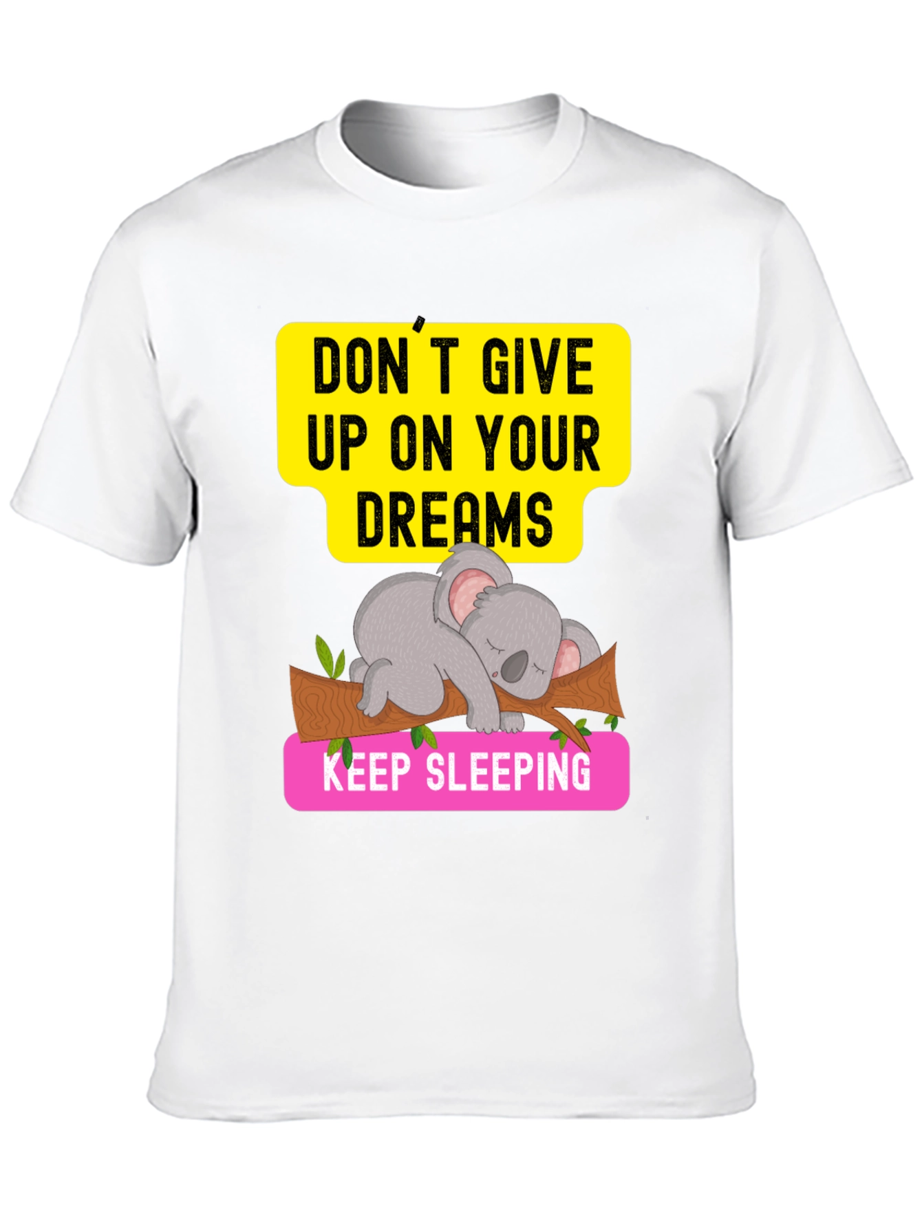 Dreaming Koala Graphic Tee - Sleepy Animal T-Shirt