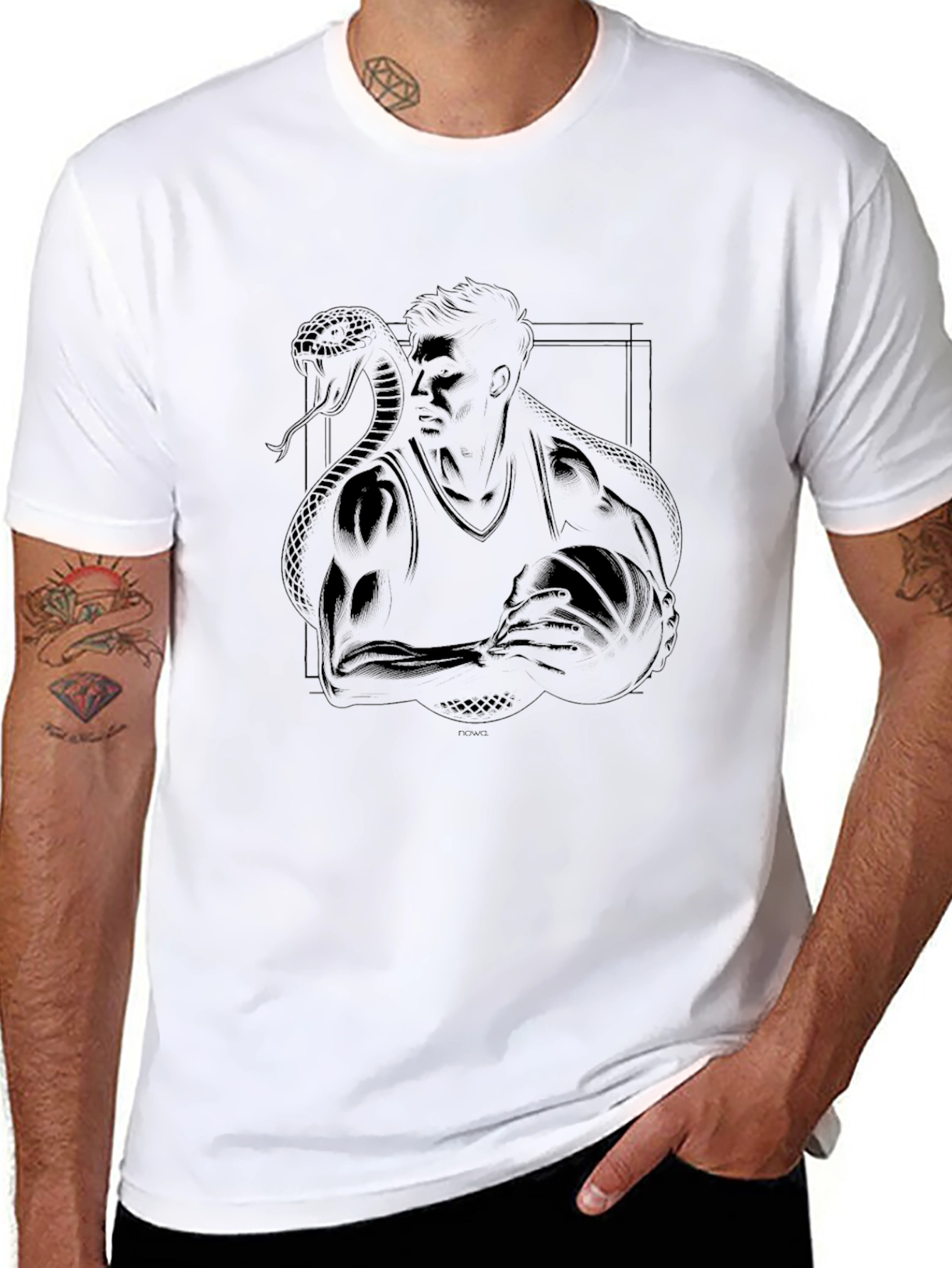 Black T-Shirt with Kobe Bryant Snake Design