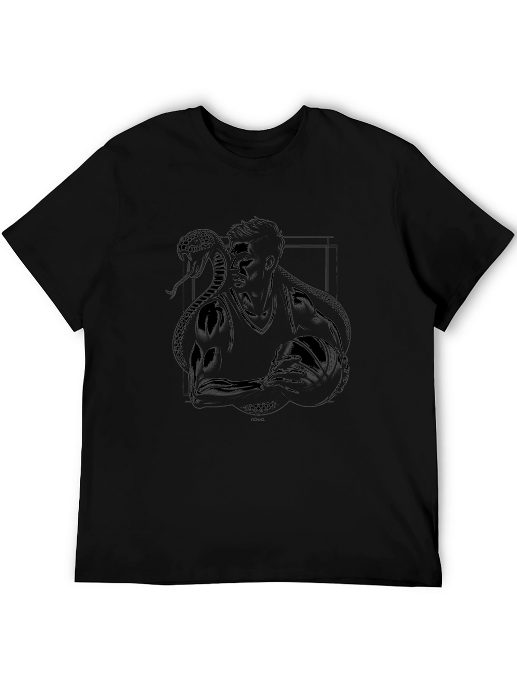 Black T-Shirt with Kobe Bryant Snake Design