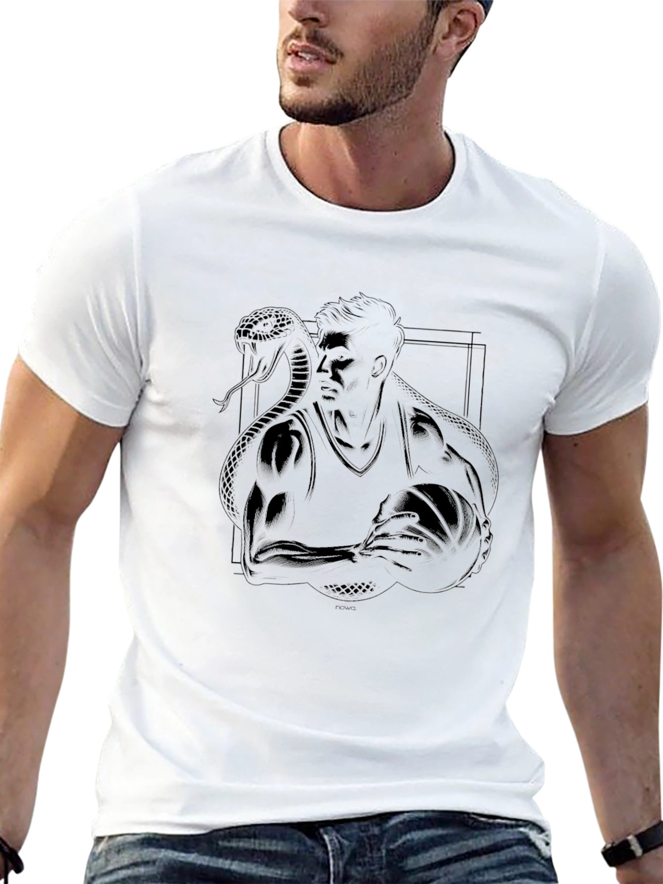 Black T-Shirt with Kobe Bryant Snake Design