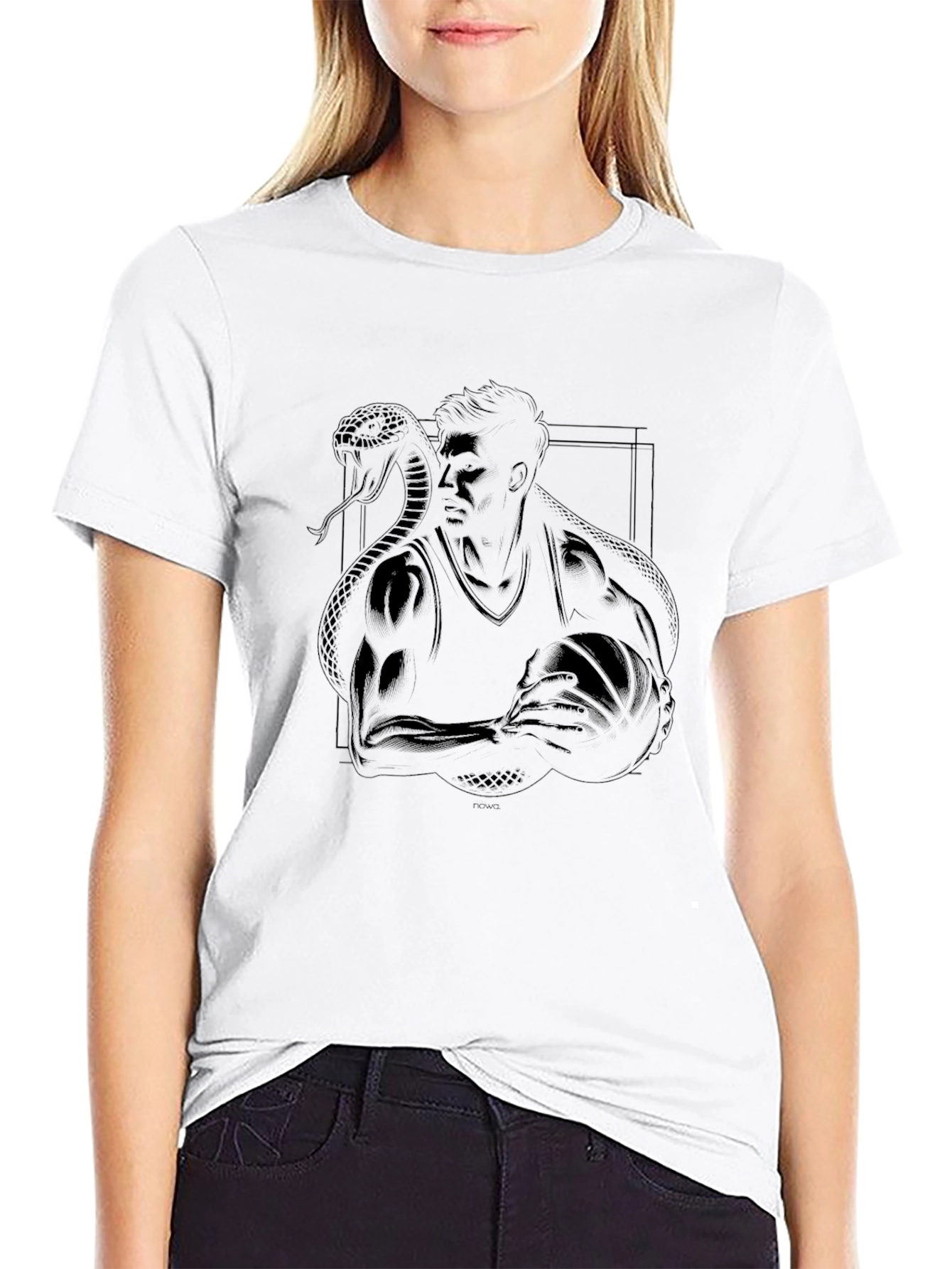 Black T-Shirt with Kobe Bryant Snake Design