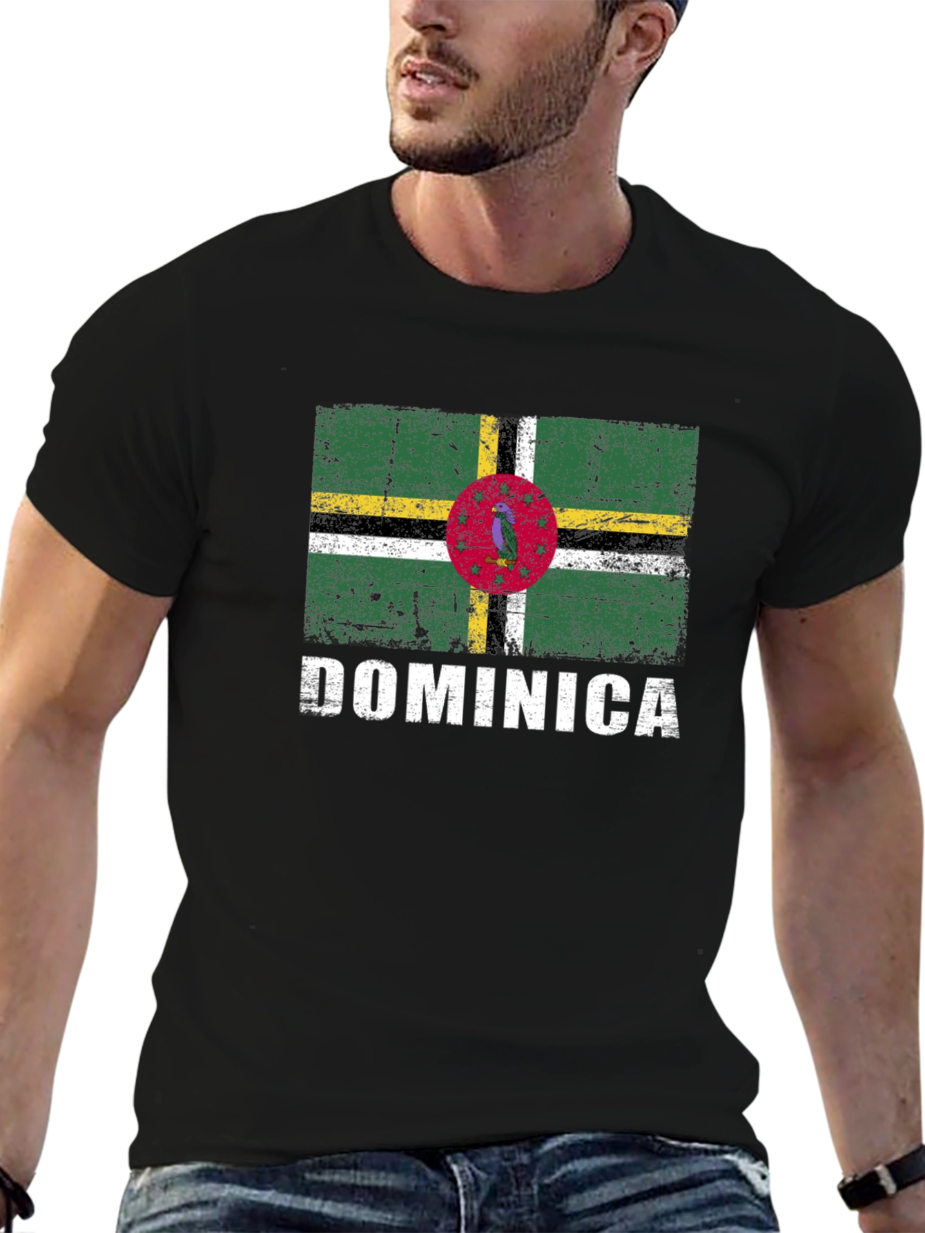 Dominica Flag T-Shirt - Distressed Design