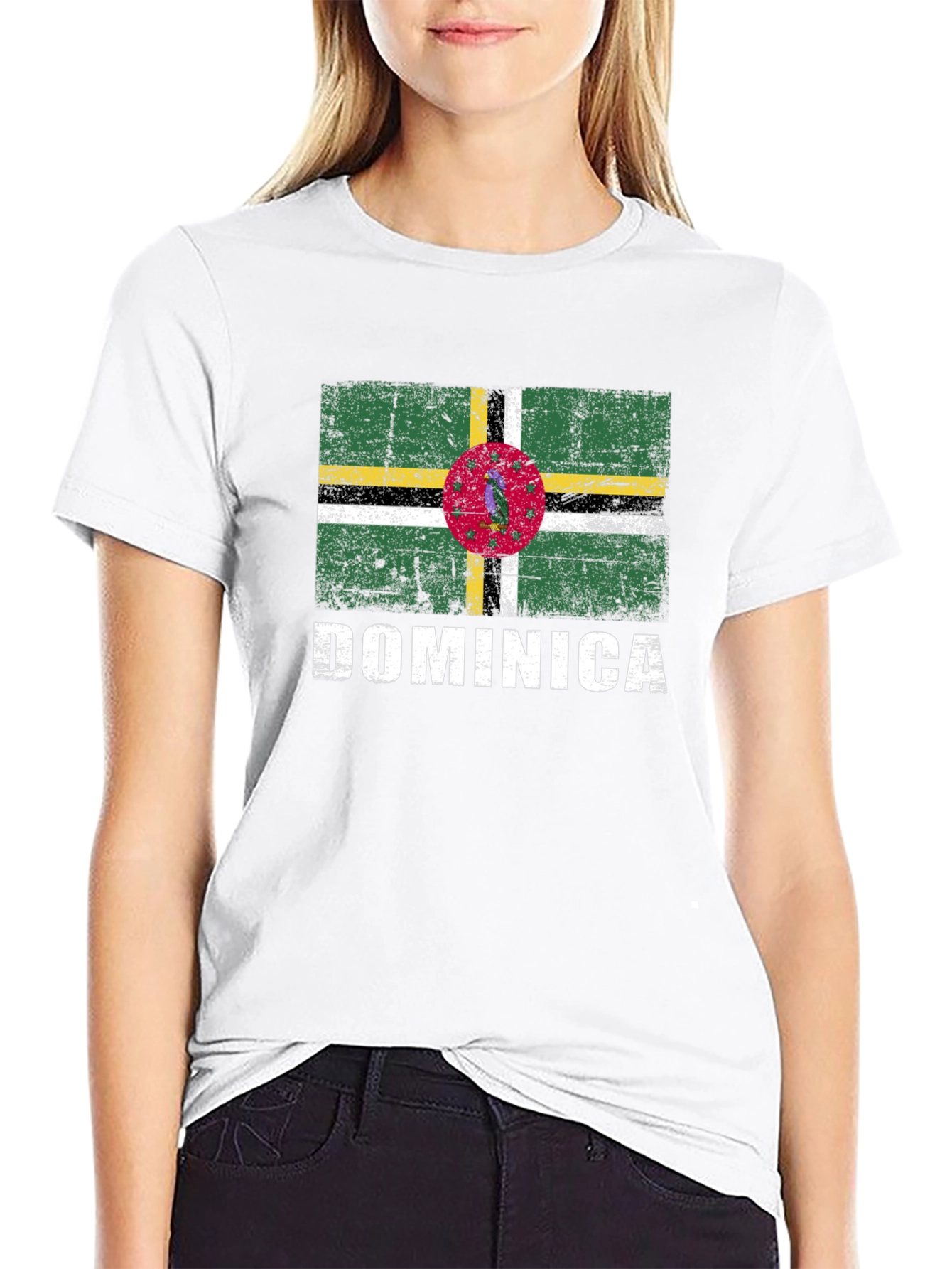 Dominica Flag T-Shirt - Distressed Design