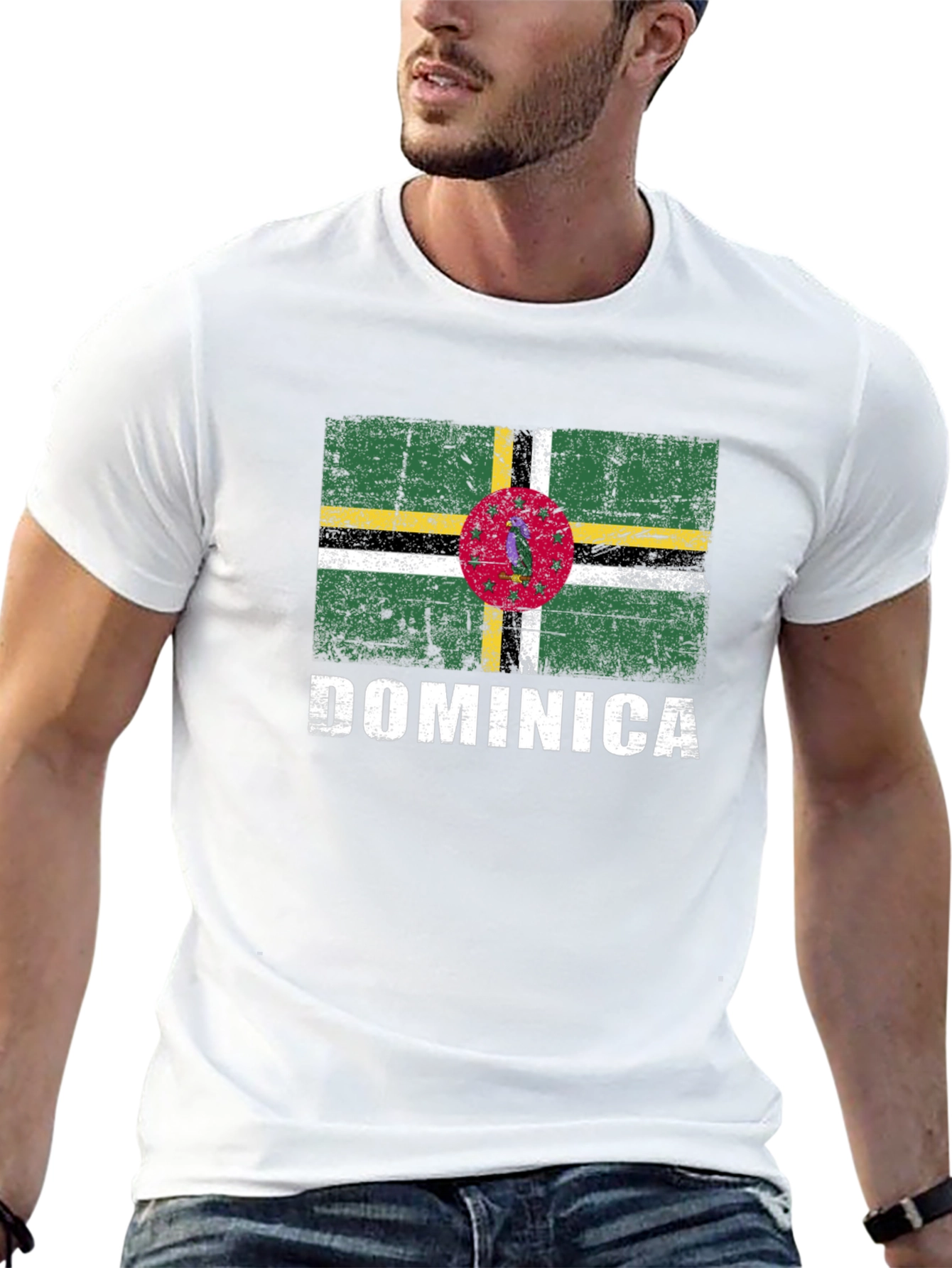 Dominica Flag T-Shirt - Distressed Design