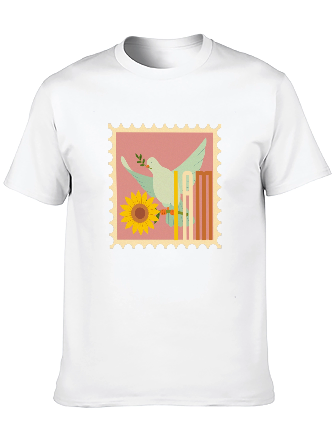 Dove & Sunflower Graphic Tee - Peace Symbol T-Shirt