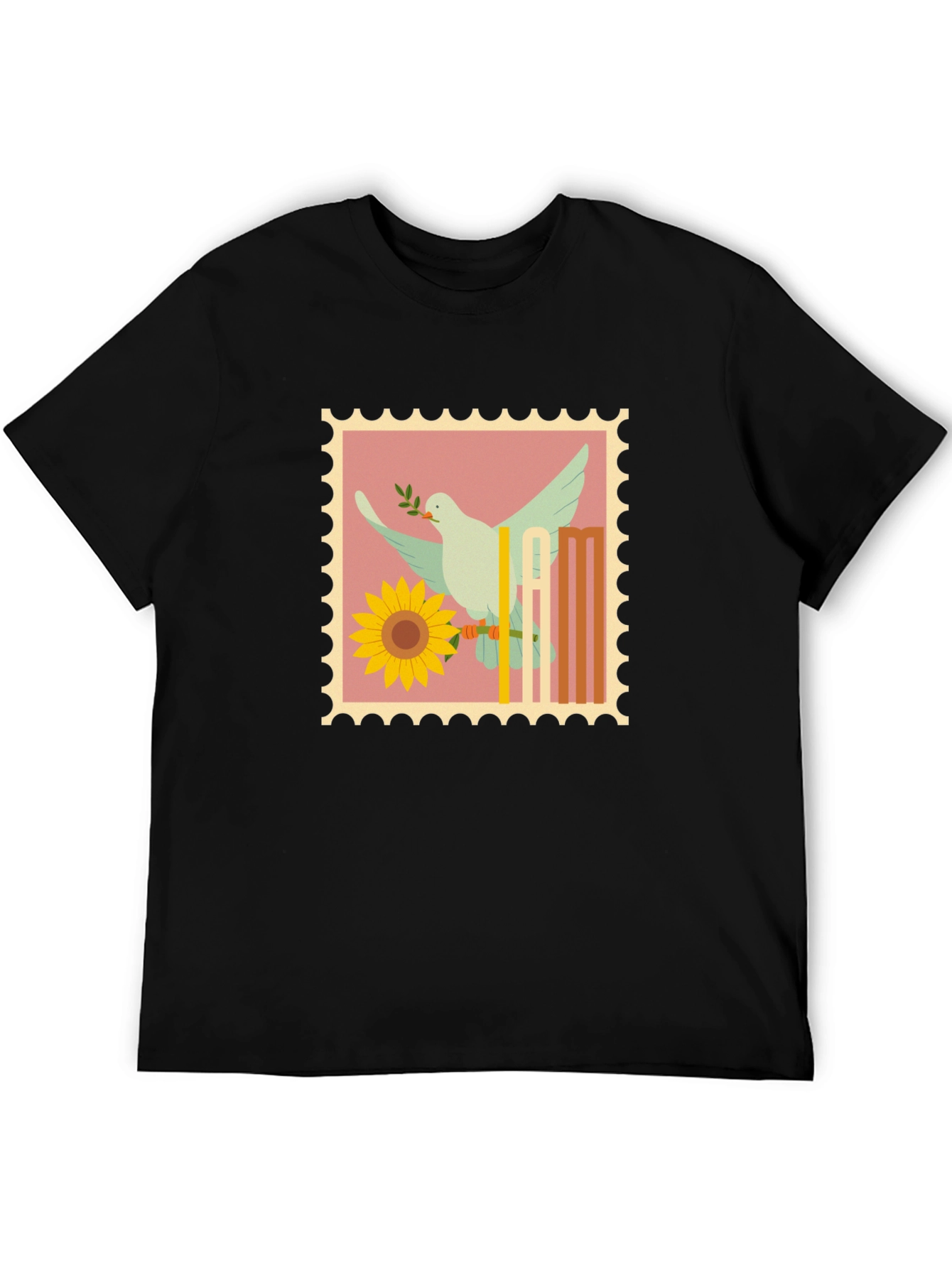 Dove & Sunflower Graphic Tee - Peace Symbol T-Shirt